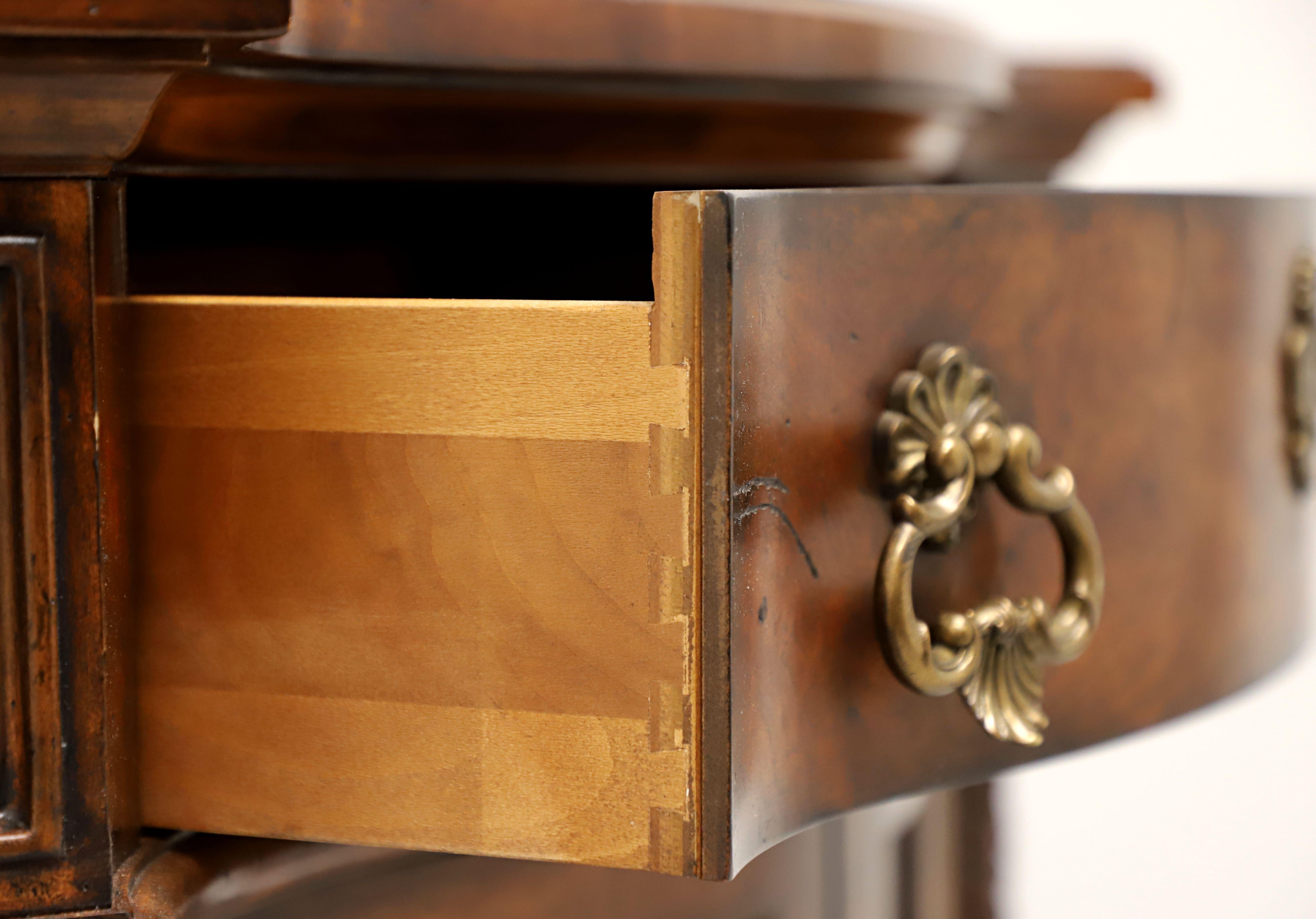 HENREDON Burl Walnut Regency Style Commode Cabinet For Sale 4
