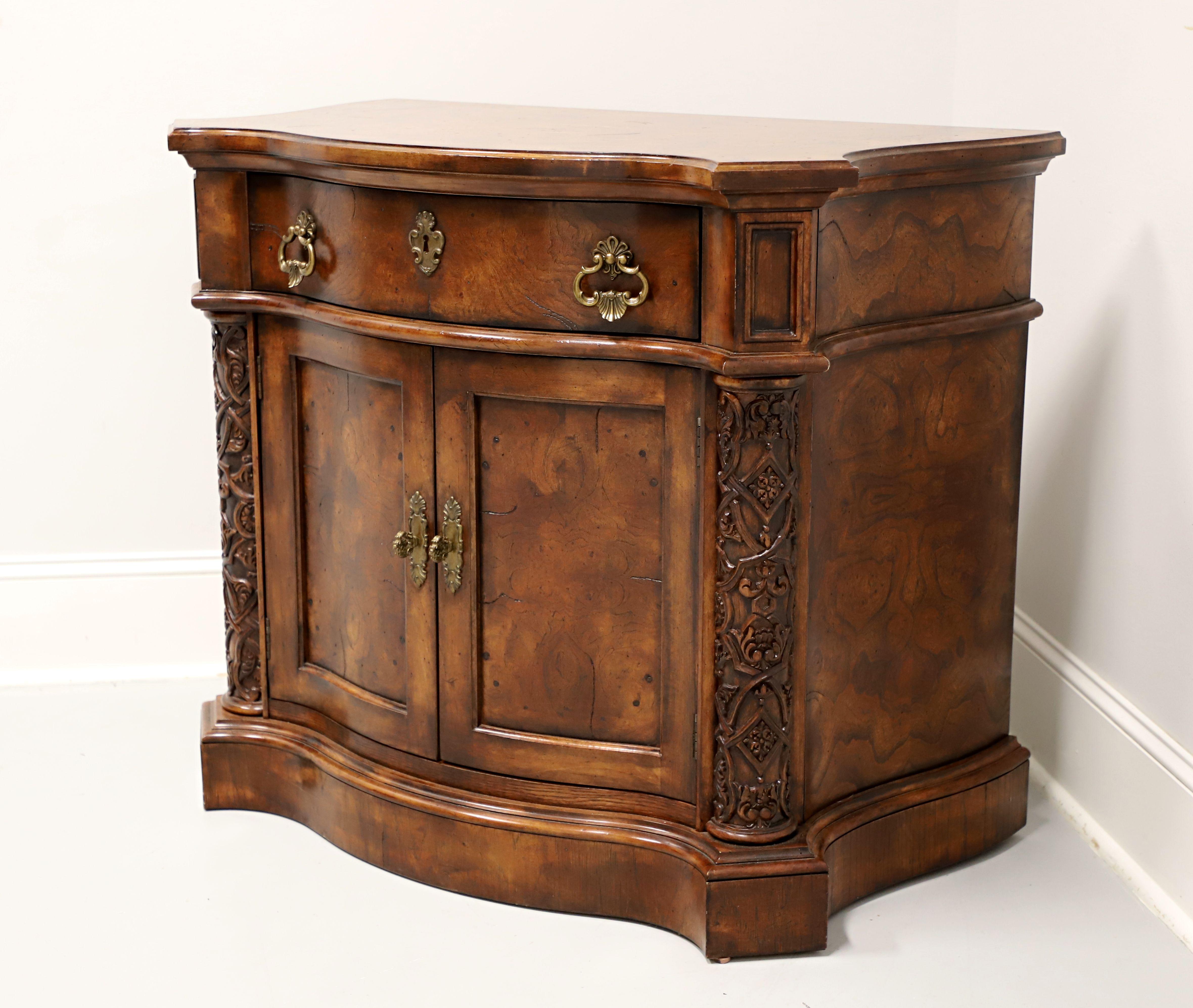 American HENREDON Burl Walnut Regency Style Commode Cabinet For Sale
