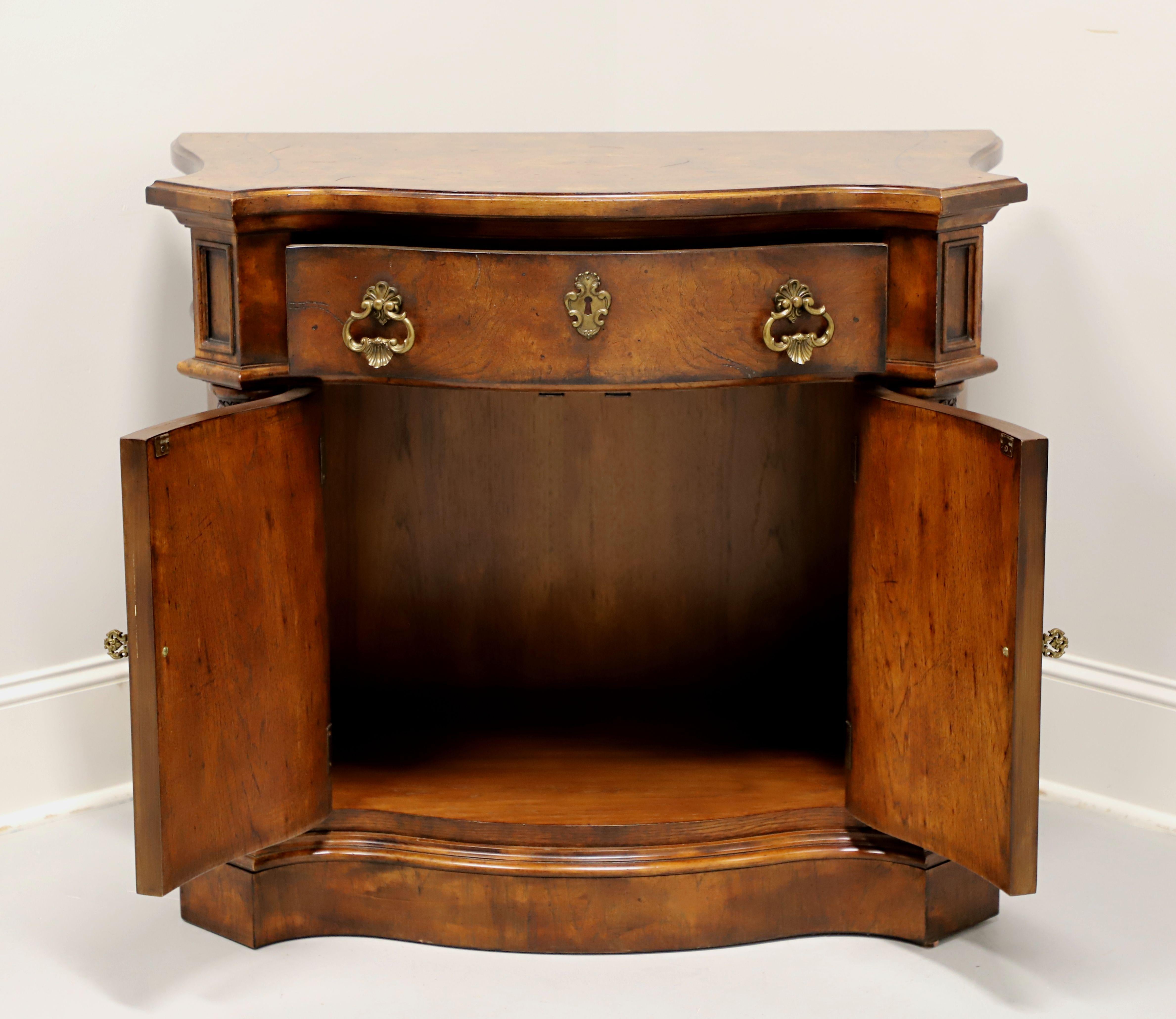 Contemporary HENREDON Burl Walnut Regency Style Commode Cabinet For Sale