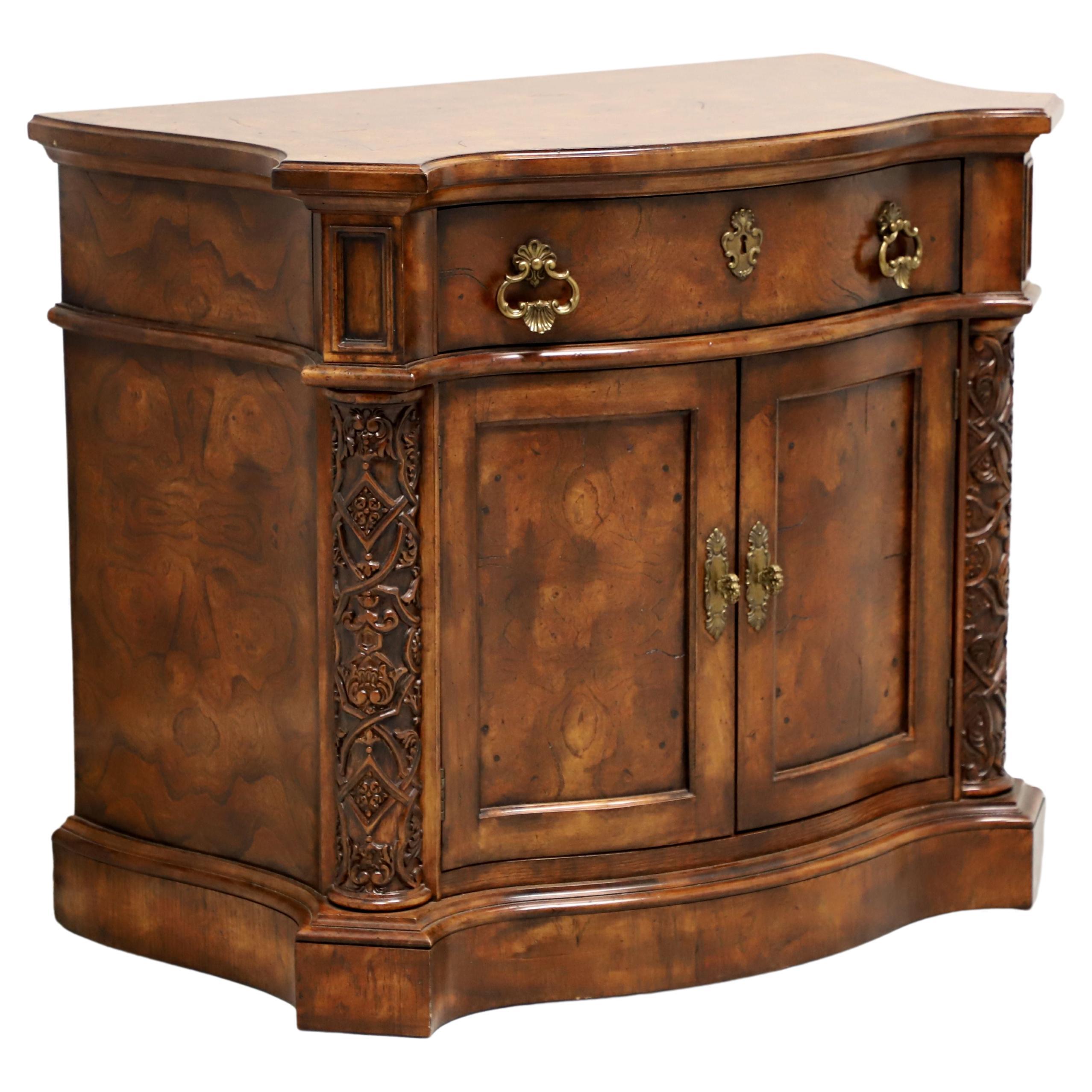 HENREDON Burl Walnut Regency Style Commode Cabinet For Sale