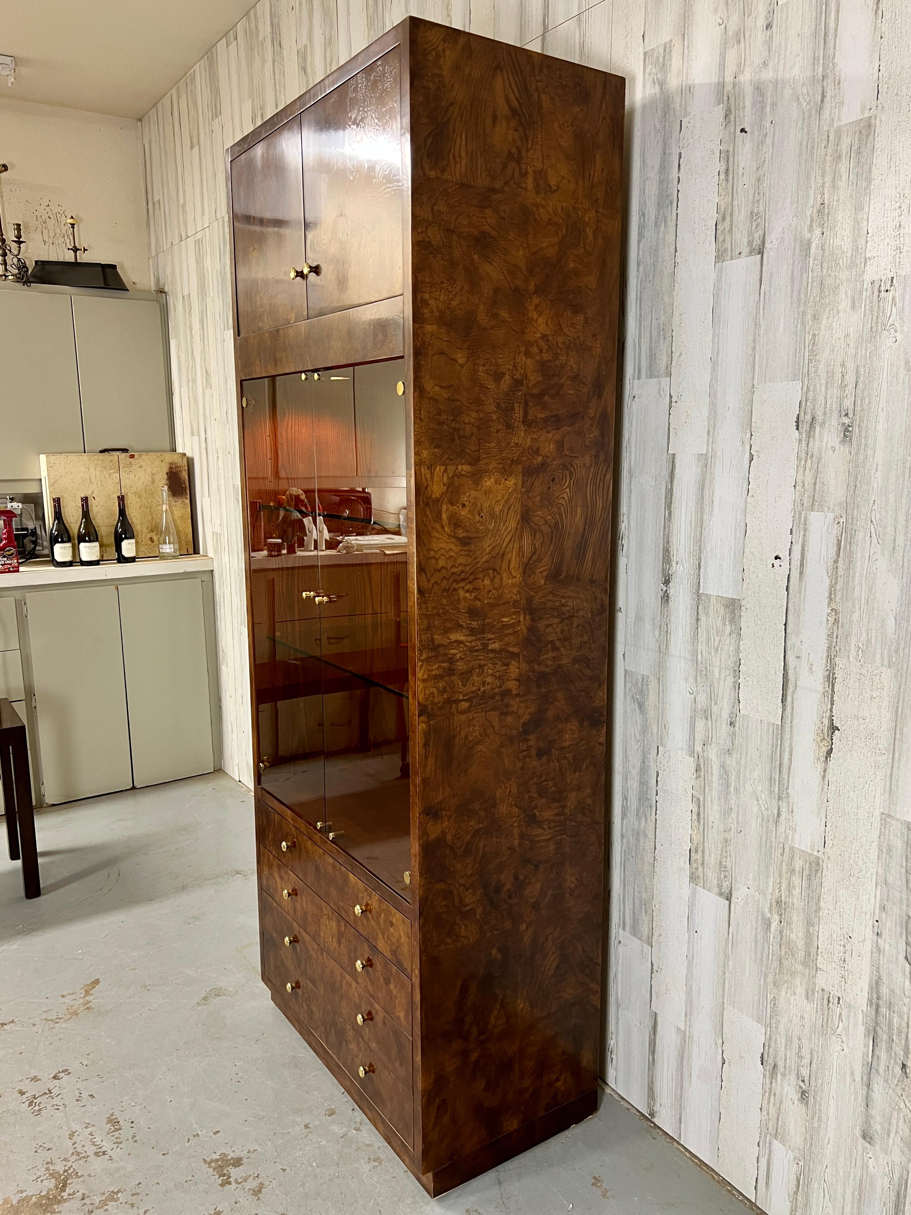 North American Henredon Burl Wood Cabinet