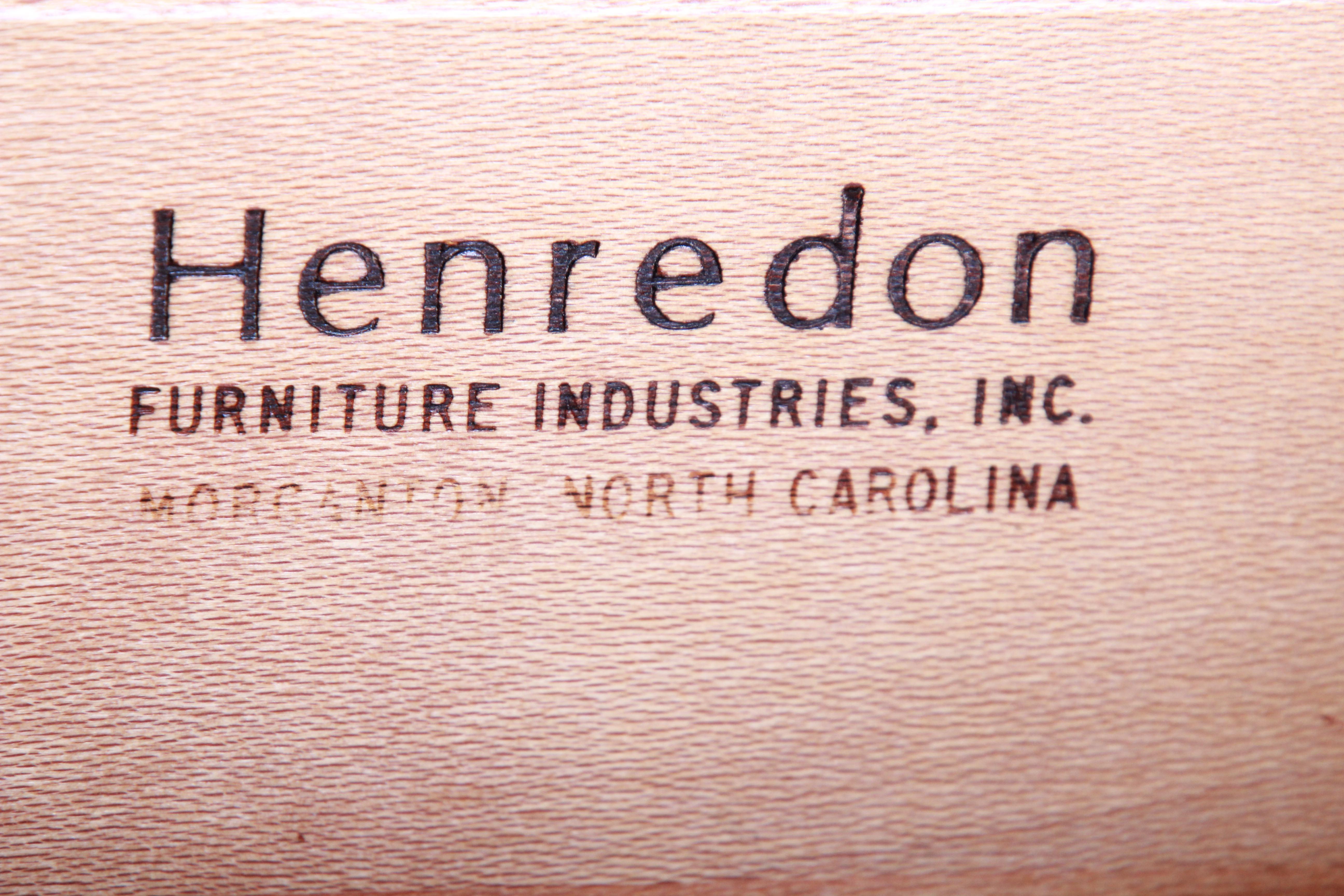 Henredon Burl Wood Campaign Style Five-Drawer Dresser Chest 4