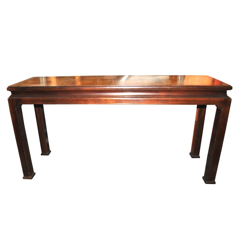 Henredon Burled Mahogany Console Table at 1stDibs