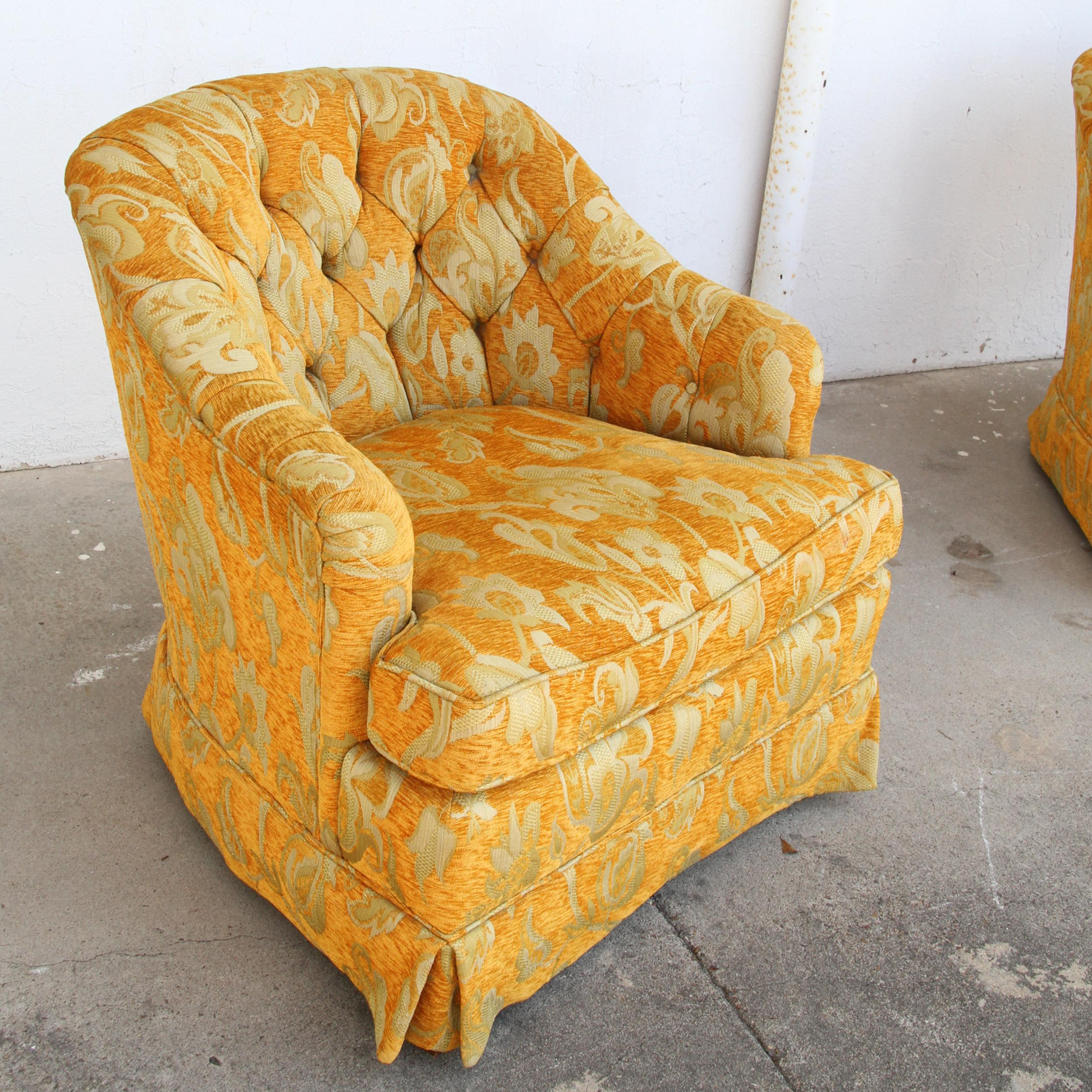 Mid-Century moderno Sedia Henredon con inserti a bottone in vendita
