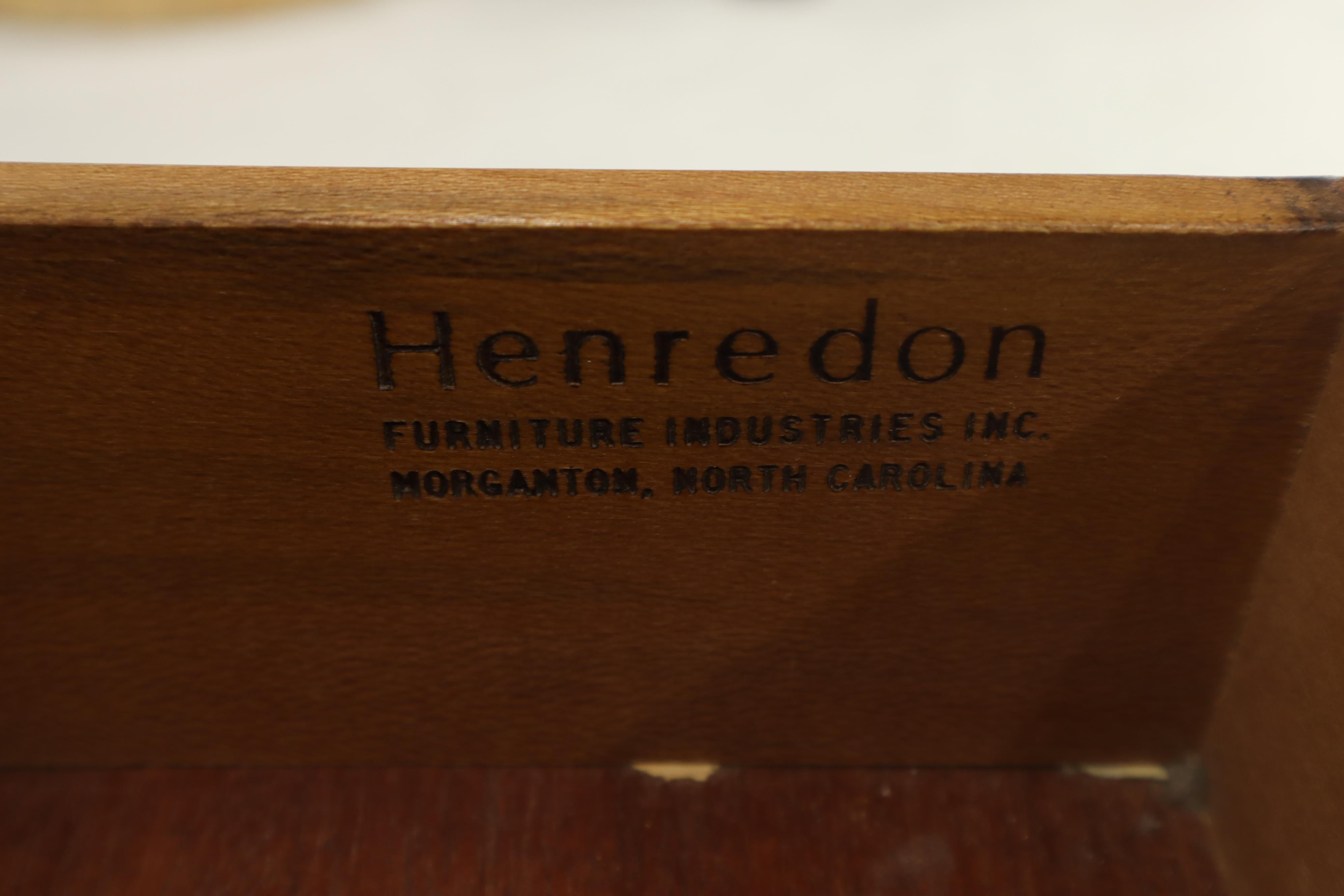 Walnut Henredon Cabriole Leg 3-Drawer Burl Wood Writing Table Desk Console