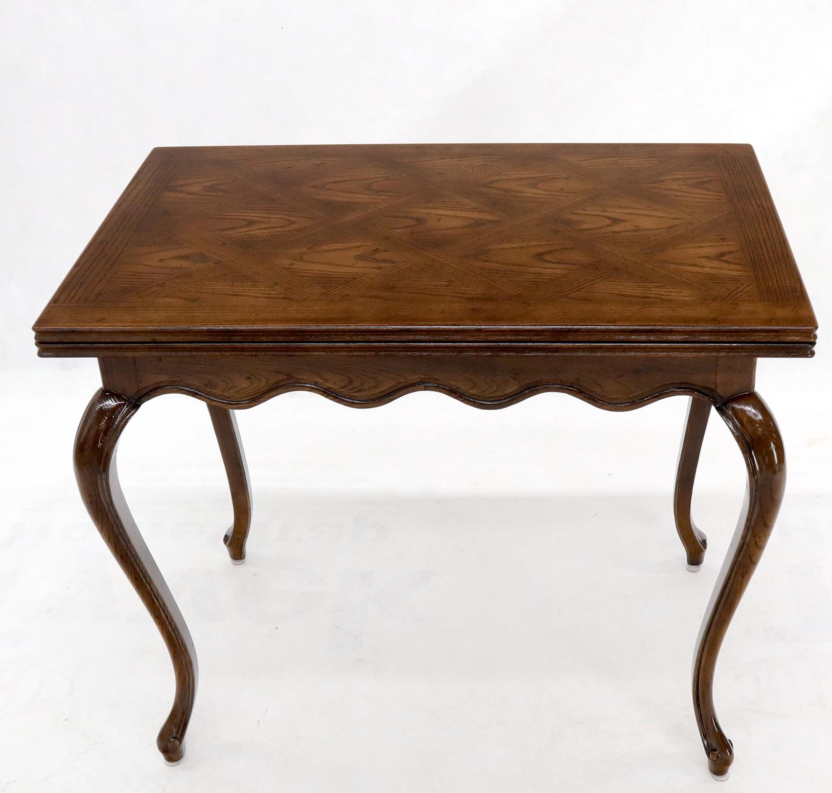 Henredon Cabriole Leg Parquet Flip Top Console to Dining Table 1