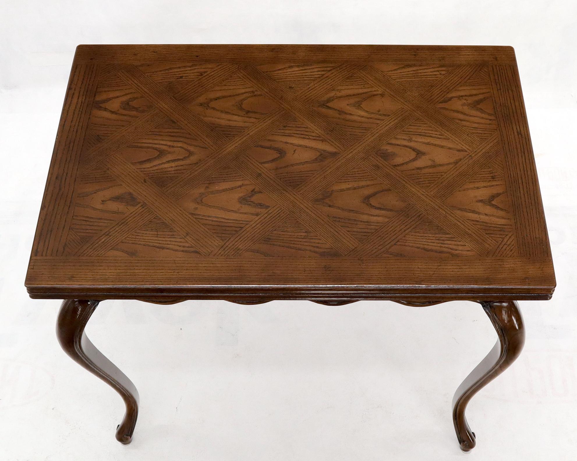 Henredon Cabriole Leg Parquet Flip Top Console to Dining Table 3