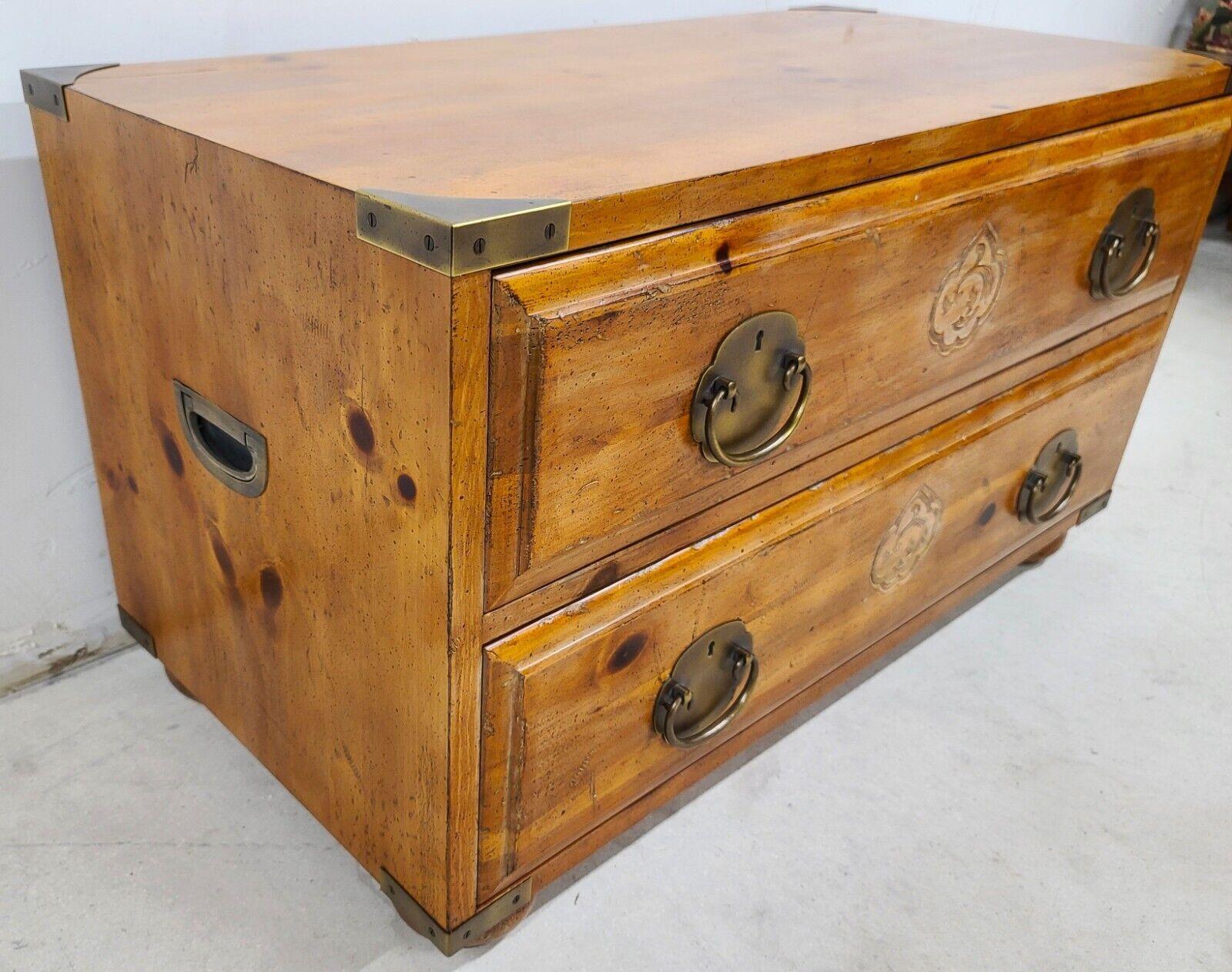 Brass HENREDON Campaign Asian Style Chest Bench TV Table