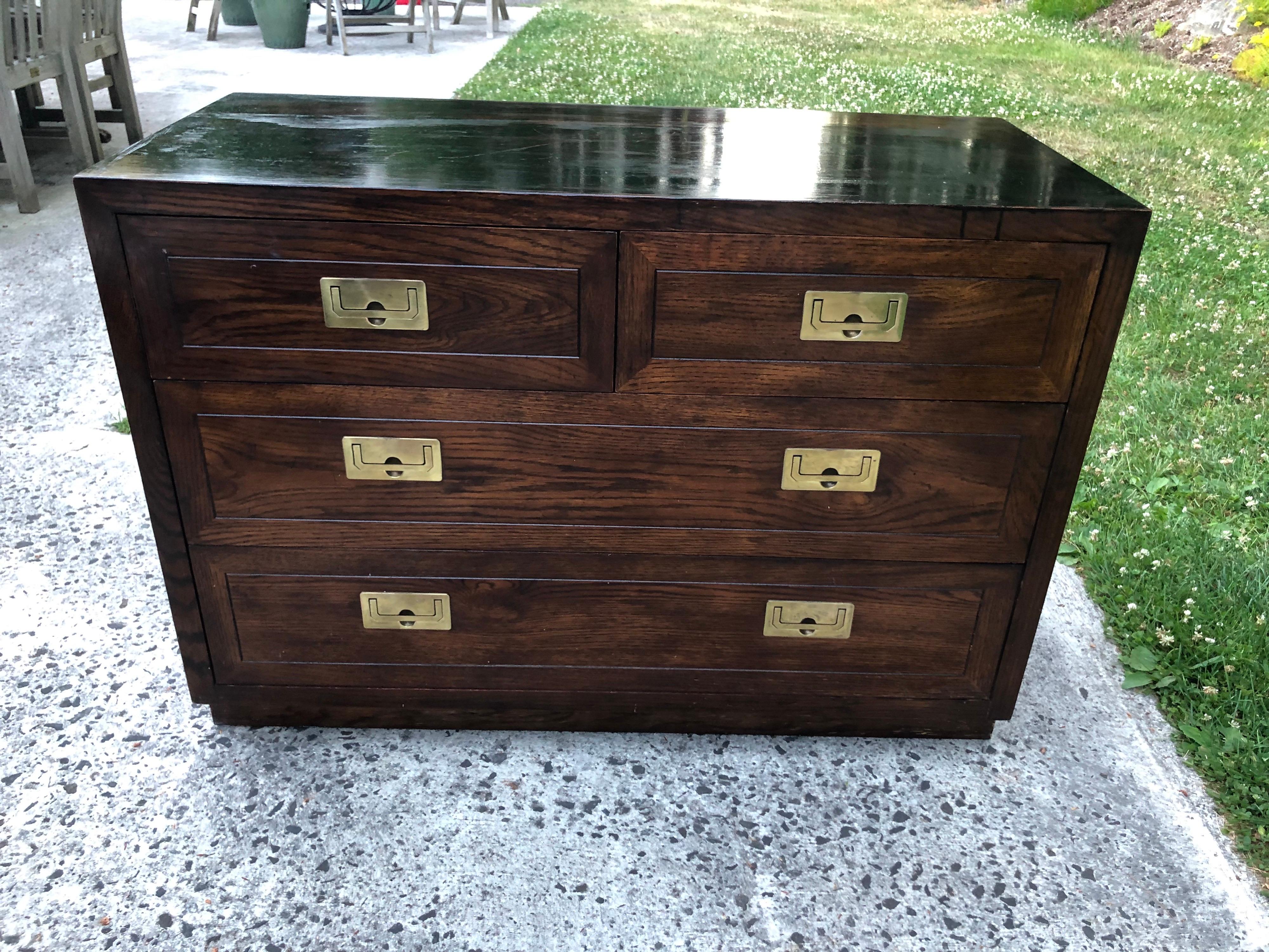 Mid-Century Modern Henredon Campaign Chest of Drawers