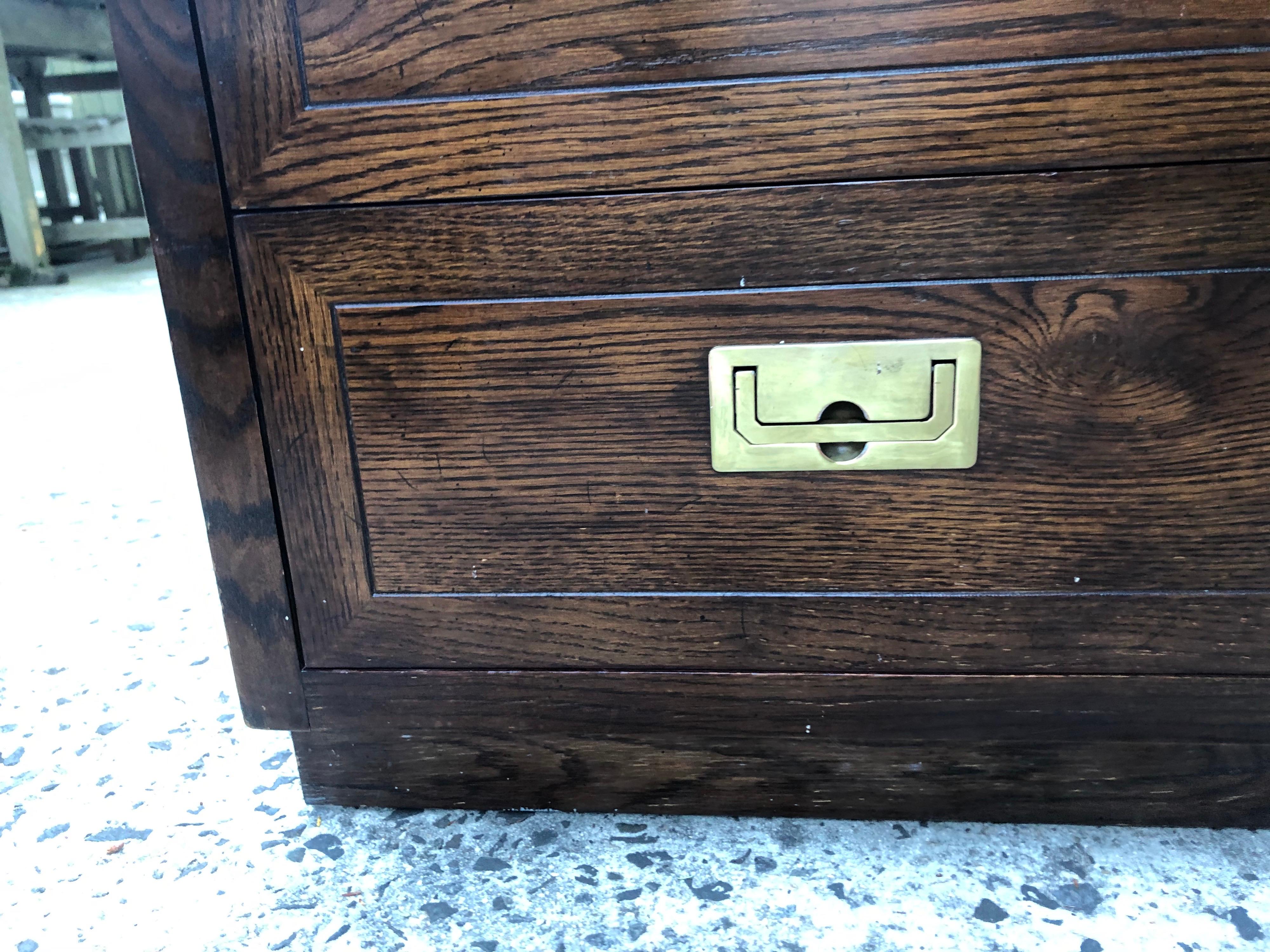 Brass Henredon Campaign Chest of Drawers