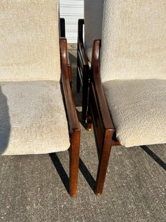 Henredon Campaign Style MCM Dining Chairs-Set of 4 Reupholstered