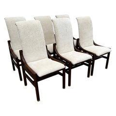 Henredon Campaign Style MCM Dining Chairs-Set of 6