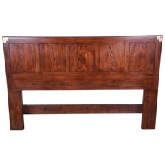 Henredon Campaign Style Queen or Full Size Oak Headboard