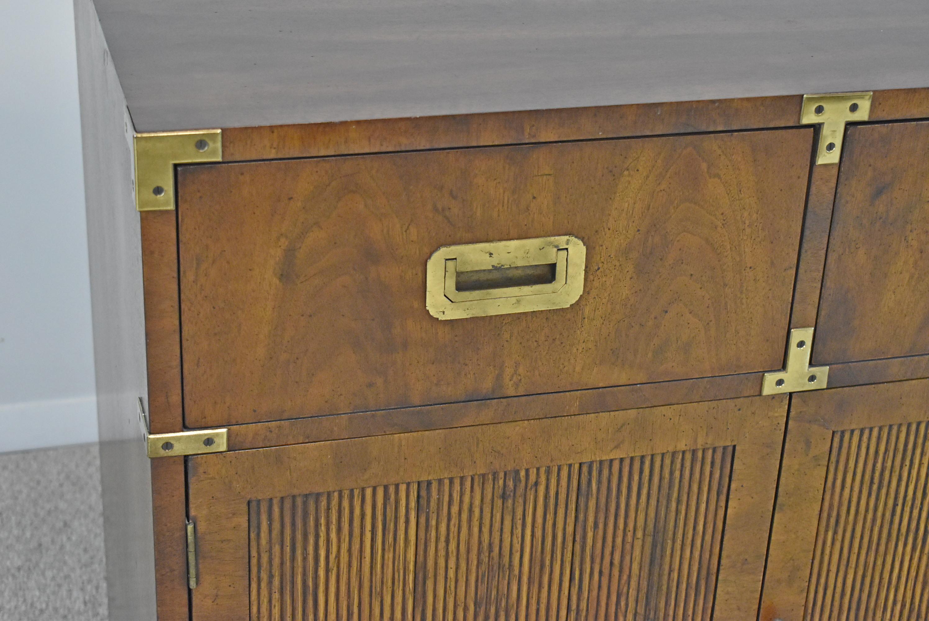 Henredon Campaign Style Walnut Chests, 1 Available 1