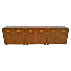 Vintage Henredon Campaign Style Walnut Chests, 1 Available