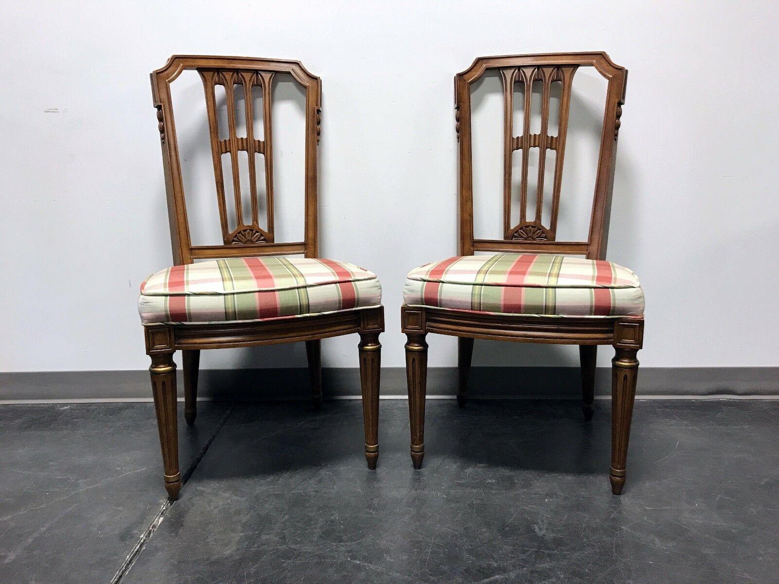 HENREDON Capri Mid Century Italian Neoclassical Dining Side Chairs - Pair 5