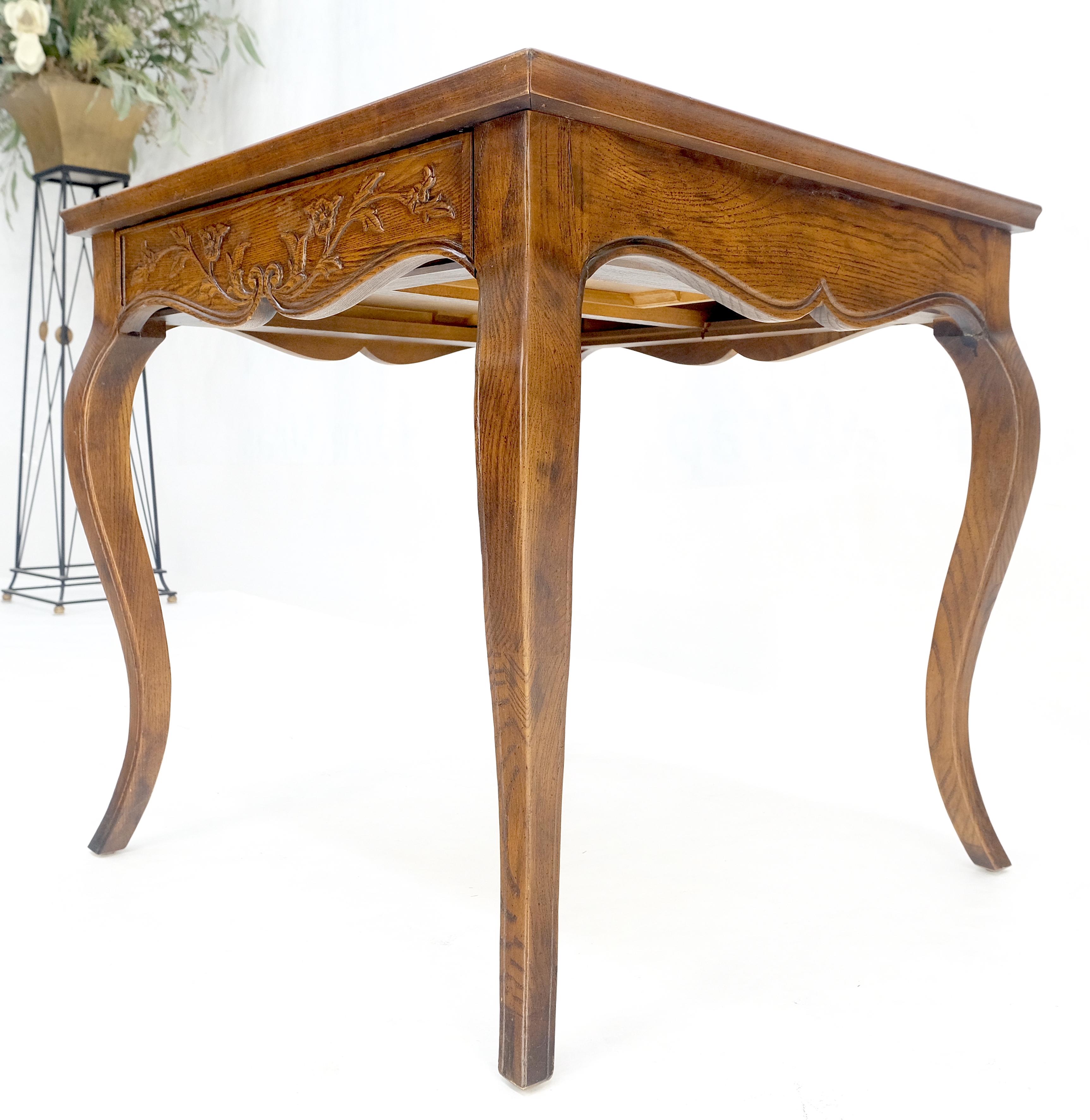 Henredon Carved Drawer Front Burl Wood Parquetry Top Cabriole Leg Side End Table For Sale 6