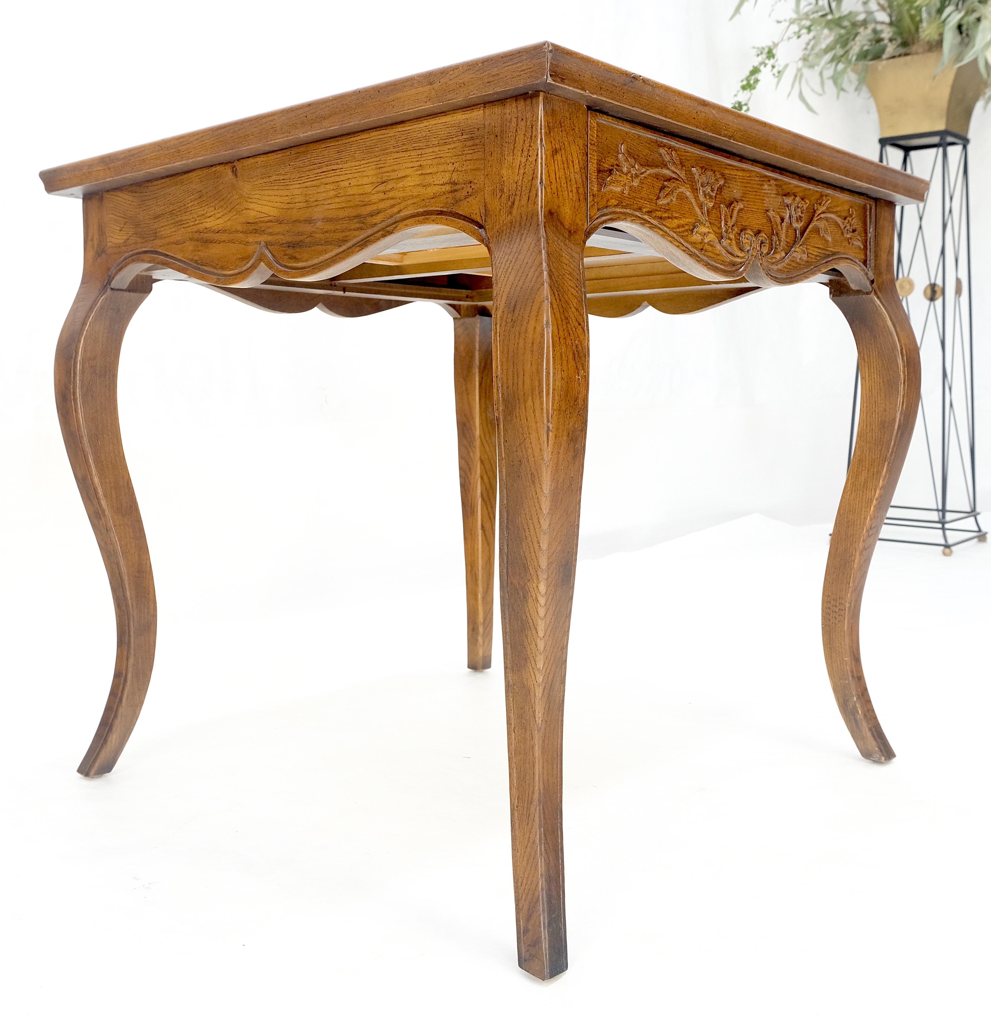 Henredon Carved Drawer Front Burl Wood Parquetry Top Cabriole Leg Side End Table For Sale 7