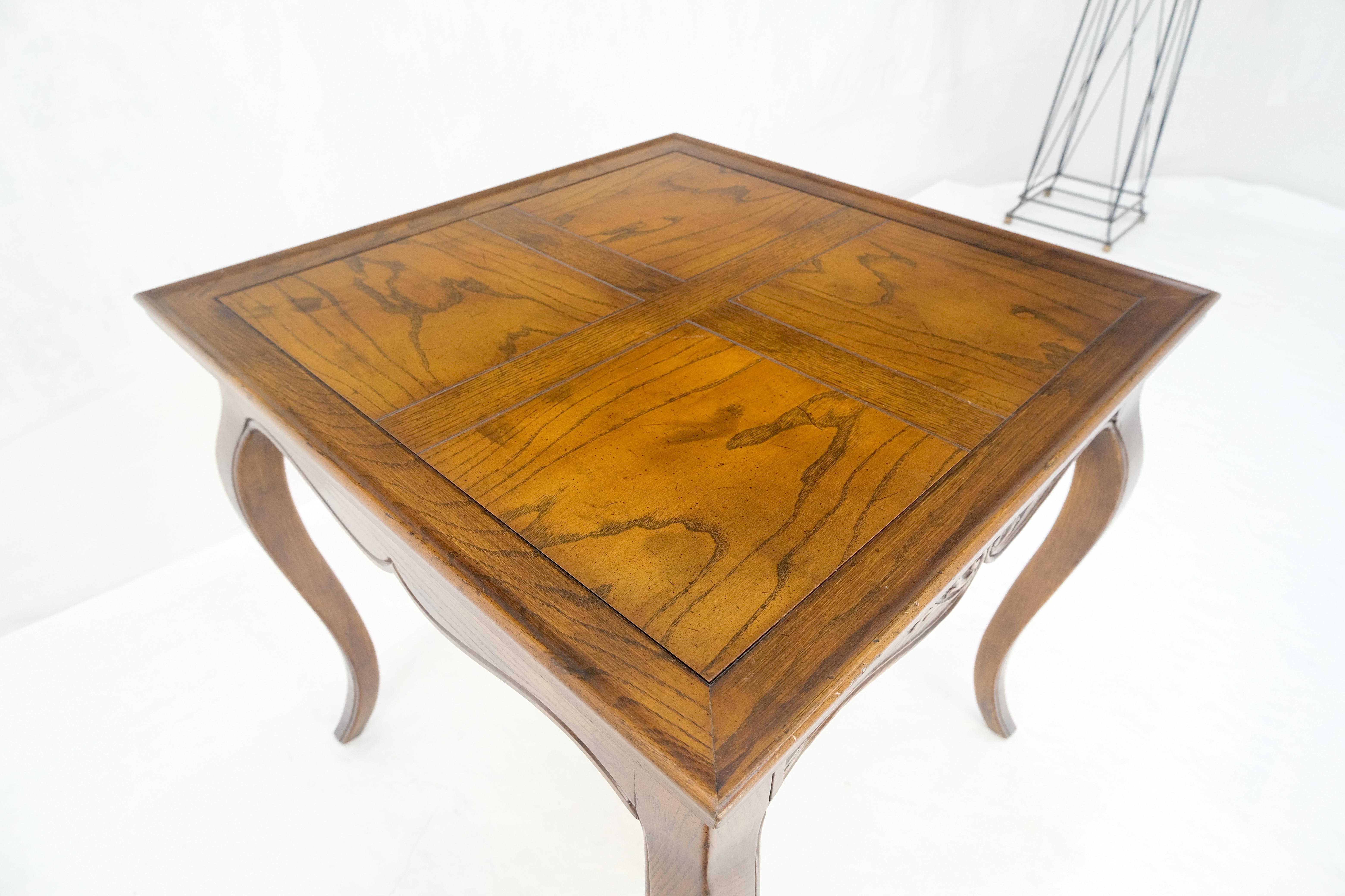 Henredon Carved Drawer Front Burl Wood Parquetry Top Cabriole Leg Side End Table For Sale 9