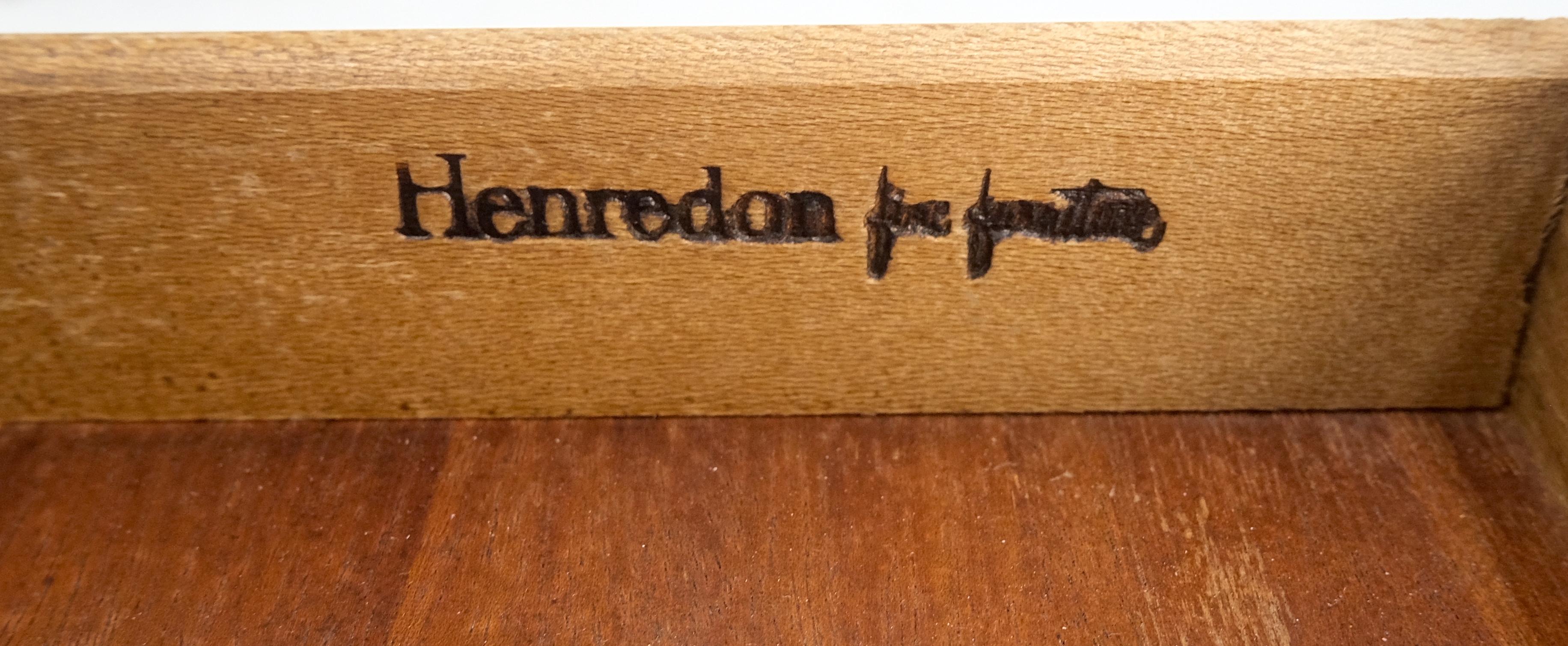 Henredon Carved Drawer Front Burl Wood Parquetry Top Cabriole Leg Side End Table For Sale 10