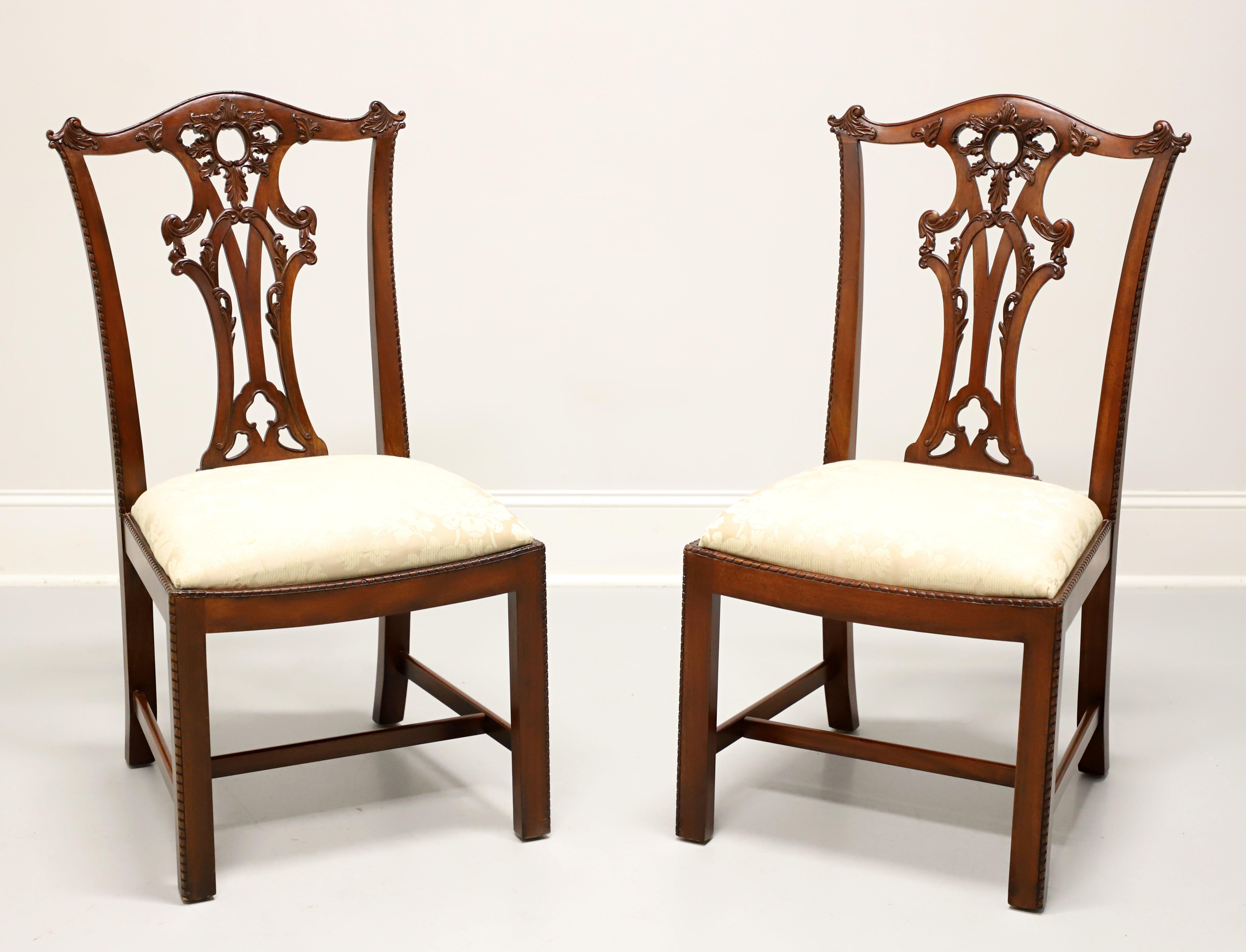 HENREDON Carved Mahogany Chippendale Dining Side Chairs - Pair A 7