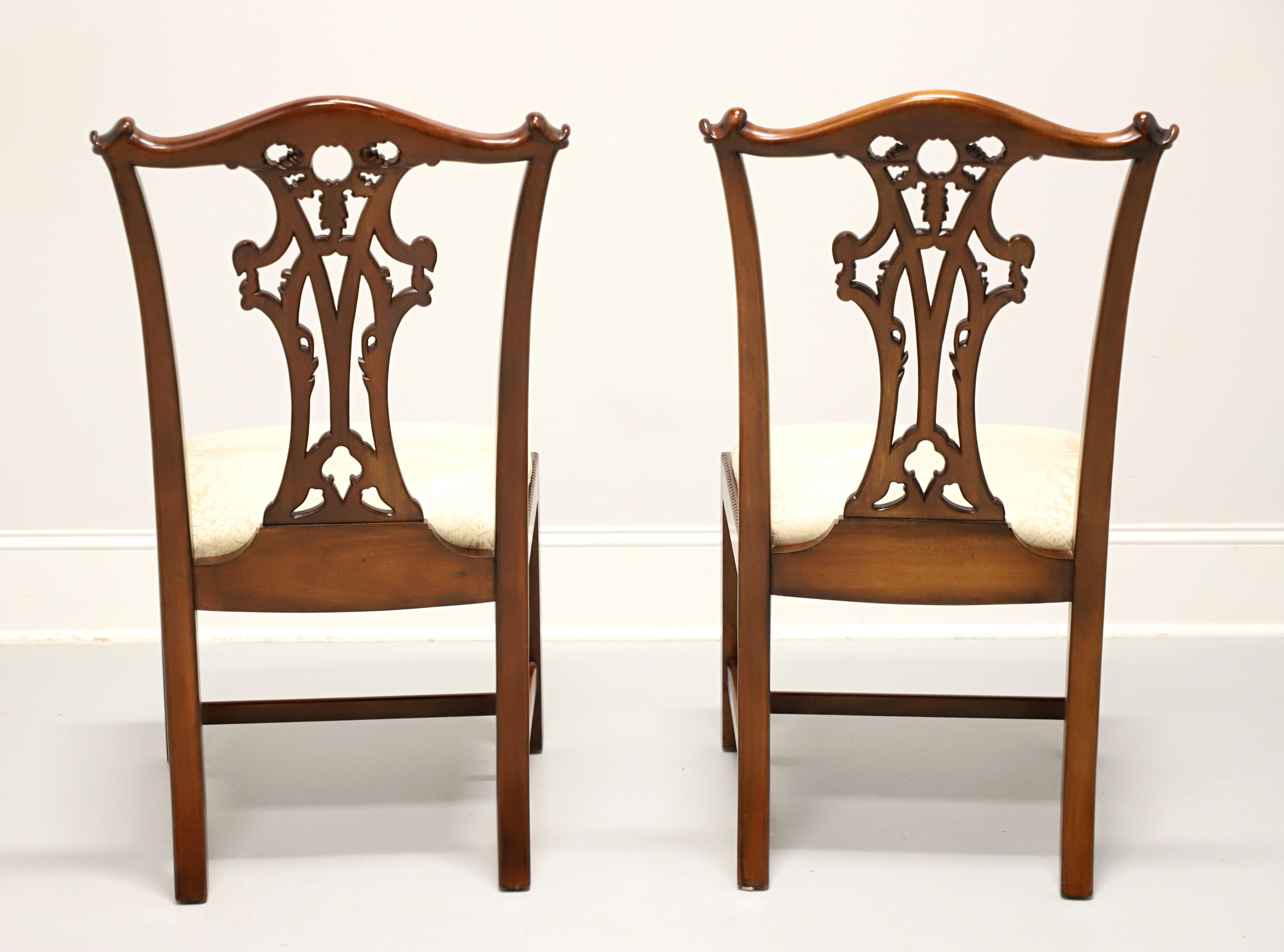 Contemporary HENREDON Carved Mahogany Chippendale Dining Side Chairs - Pair A