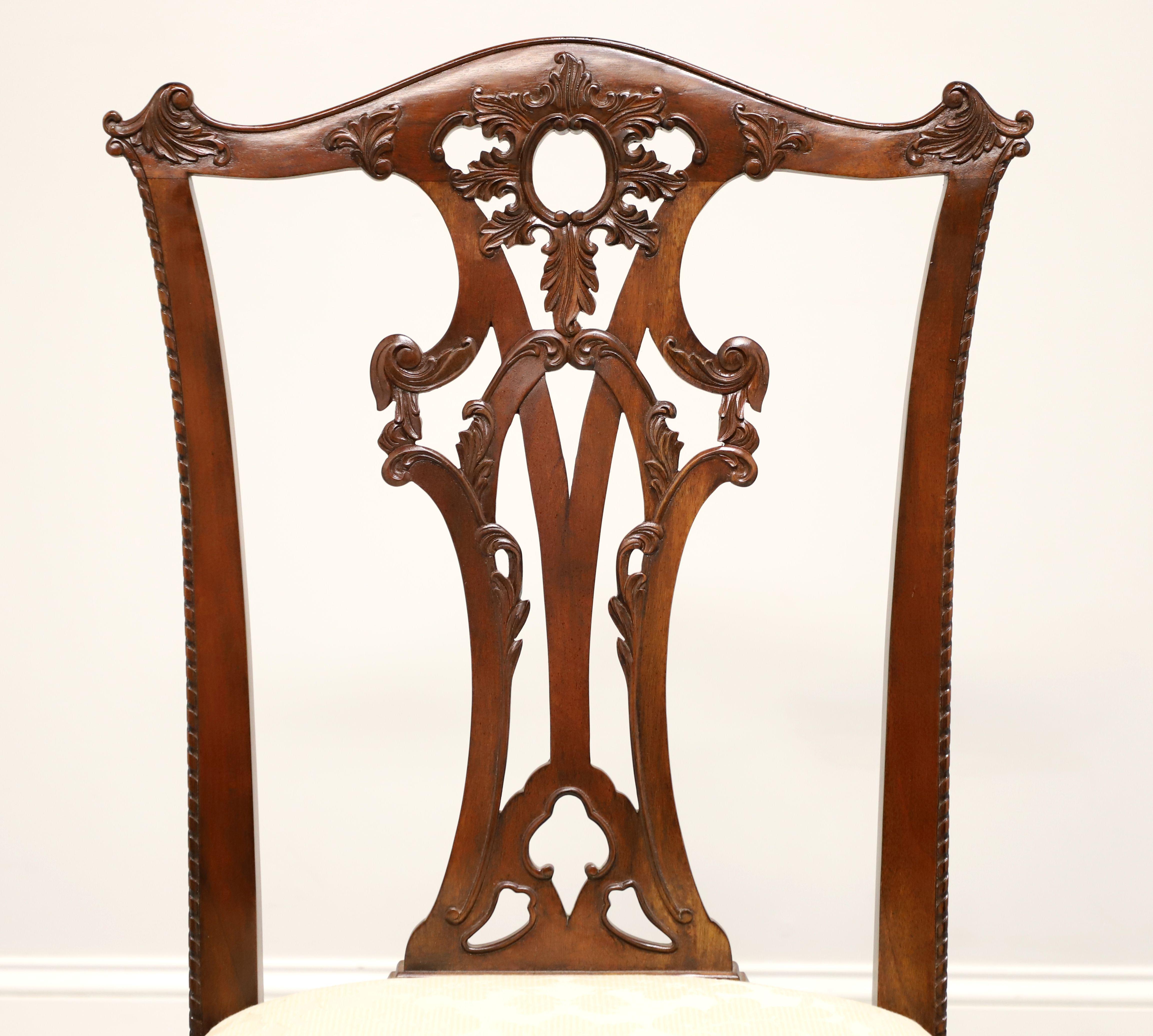 HENREDON Carved Mahogany Chippendale Dining Side Chairs - Pair A 1