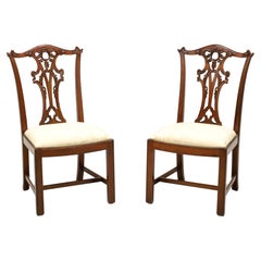 HENREDON Carved Mahogany Chippendale Dining Side Chairs - Pair B