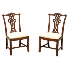 HENREDON Carved Mahogany Chippendale Dining Side Chairs - Pair C