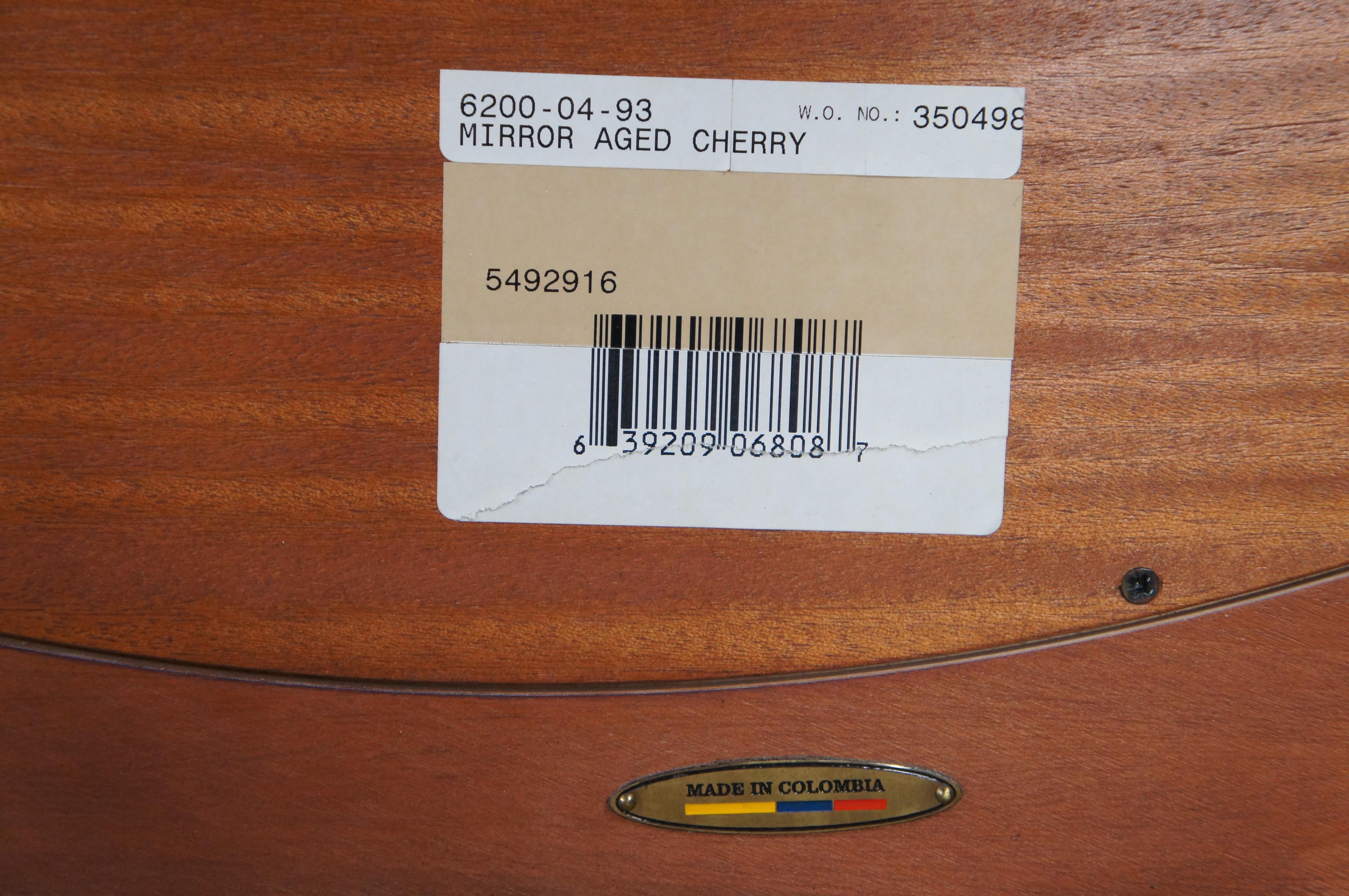Henredon Cavalier Aged Cherry Round Beveled Hall Vanity Mirror 42