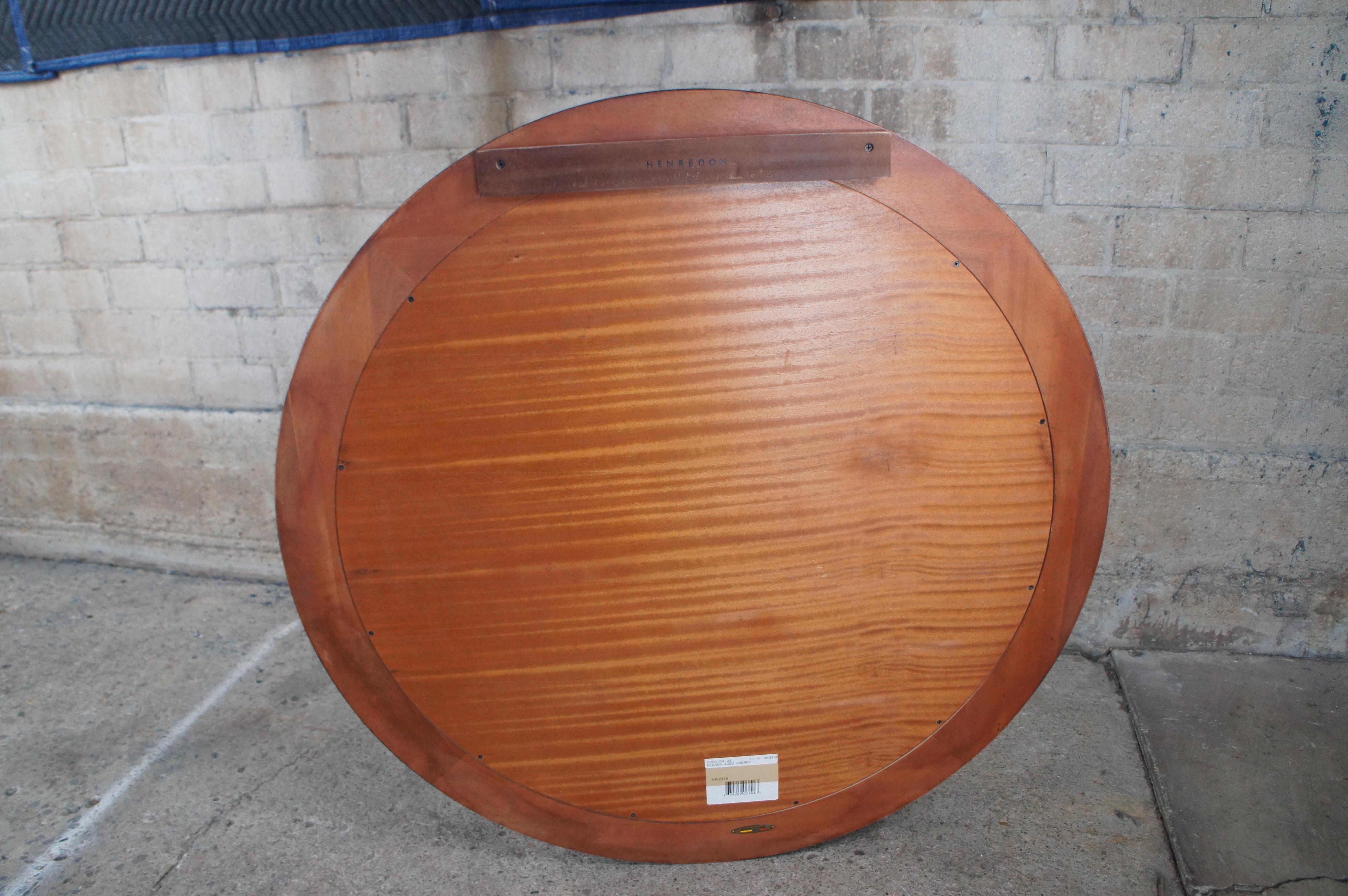 Henredon Cavalier Aged Cherry Round Beveled Hall Vanity Mirror 42