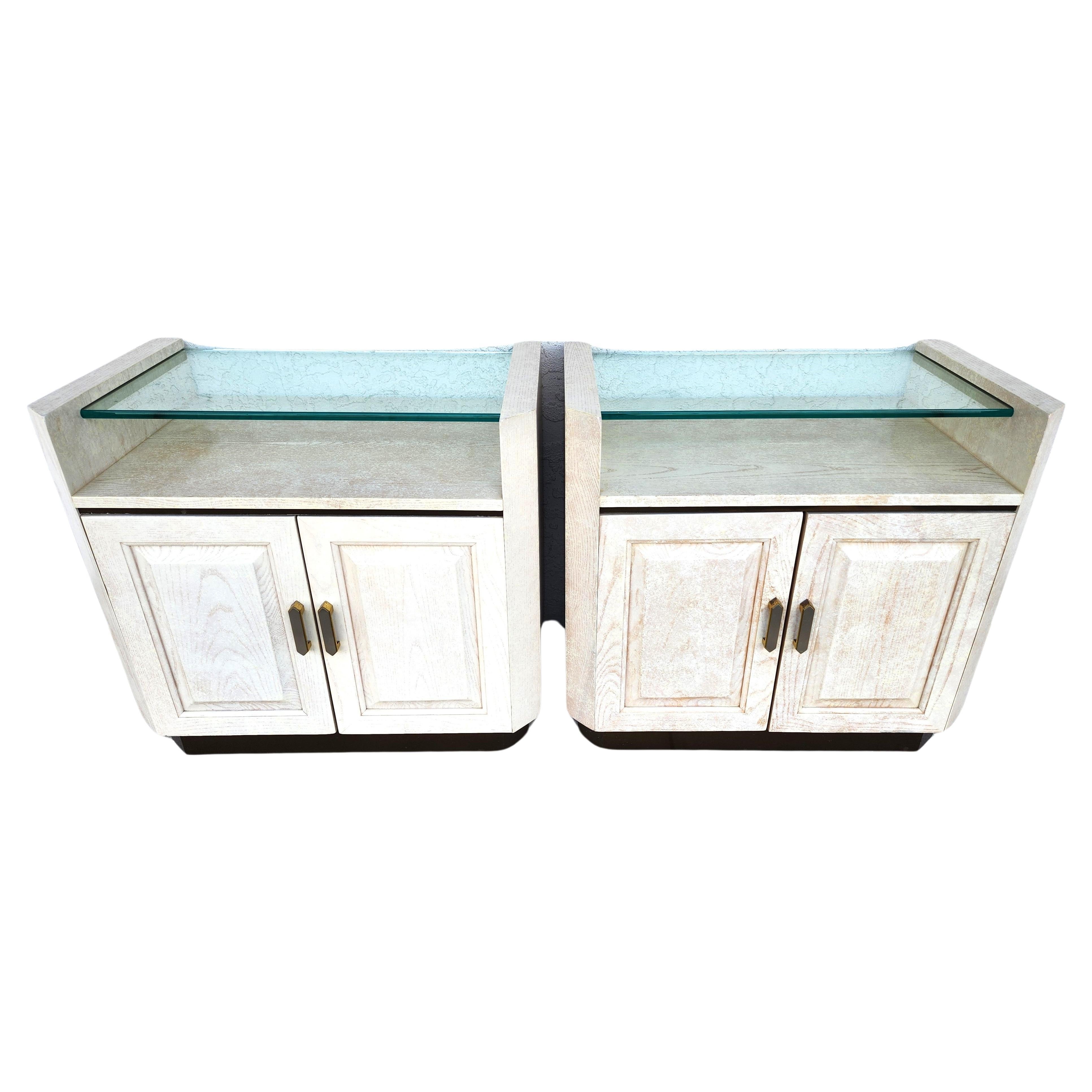 Henredon Charisma Nightstands Side Tables Picklewood Pair For Sale