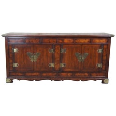 Henredon Cherry Butterfly Chest Console Table Cabinet Campaign Chinoiserie