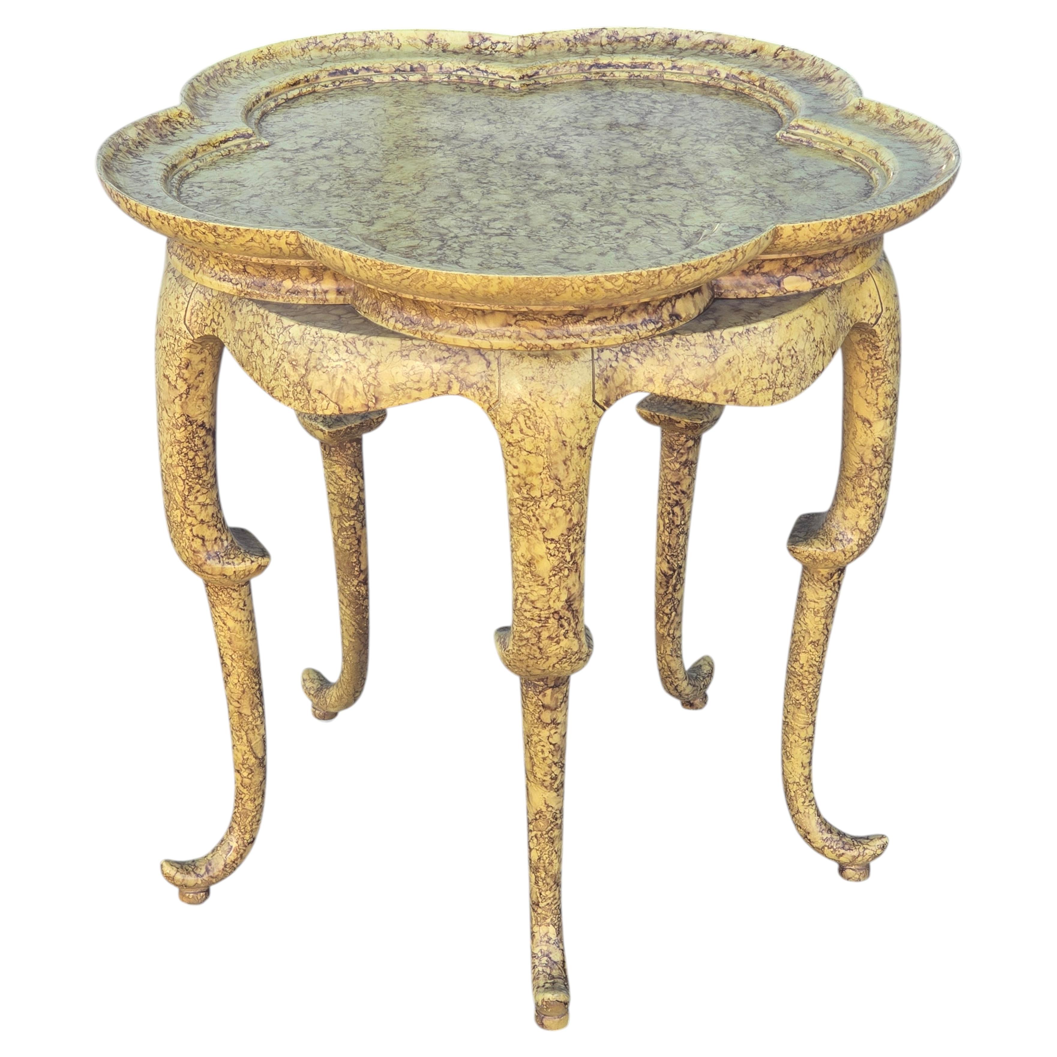Henredon Chinoiserie Oil Spot Lacquer Sculptural Table
