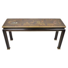 Henredon Chinoiserie Oriental Asian Decorated Painted Console Sofa Hall Table
