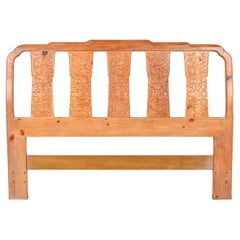Henredon Chinoiserie Pine Queen Size Headboard With Dragon Motifs, Circa 1970s