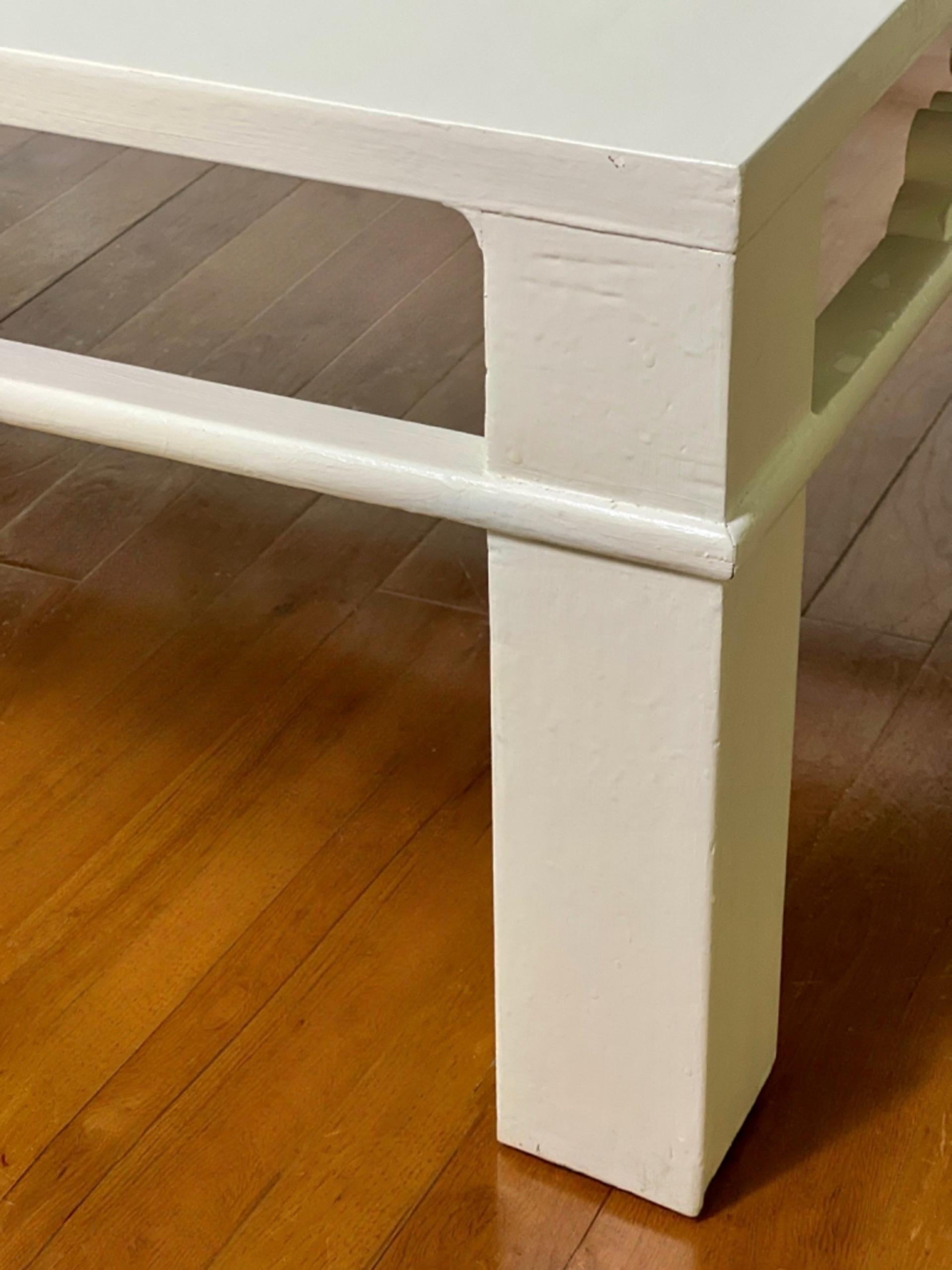 Henredon Chinoiserie White Coffee Table For Sale 4
