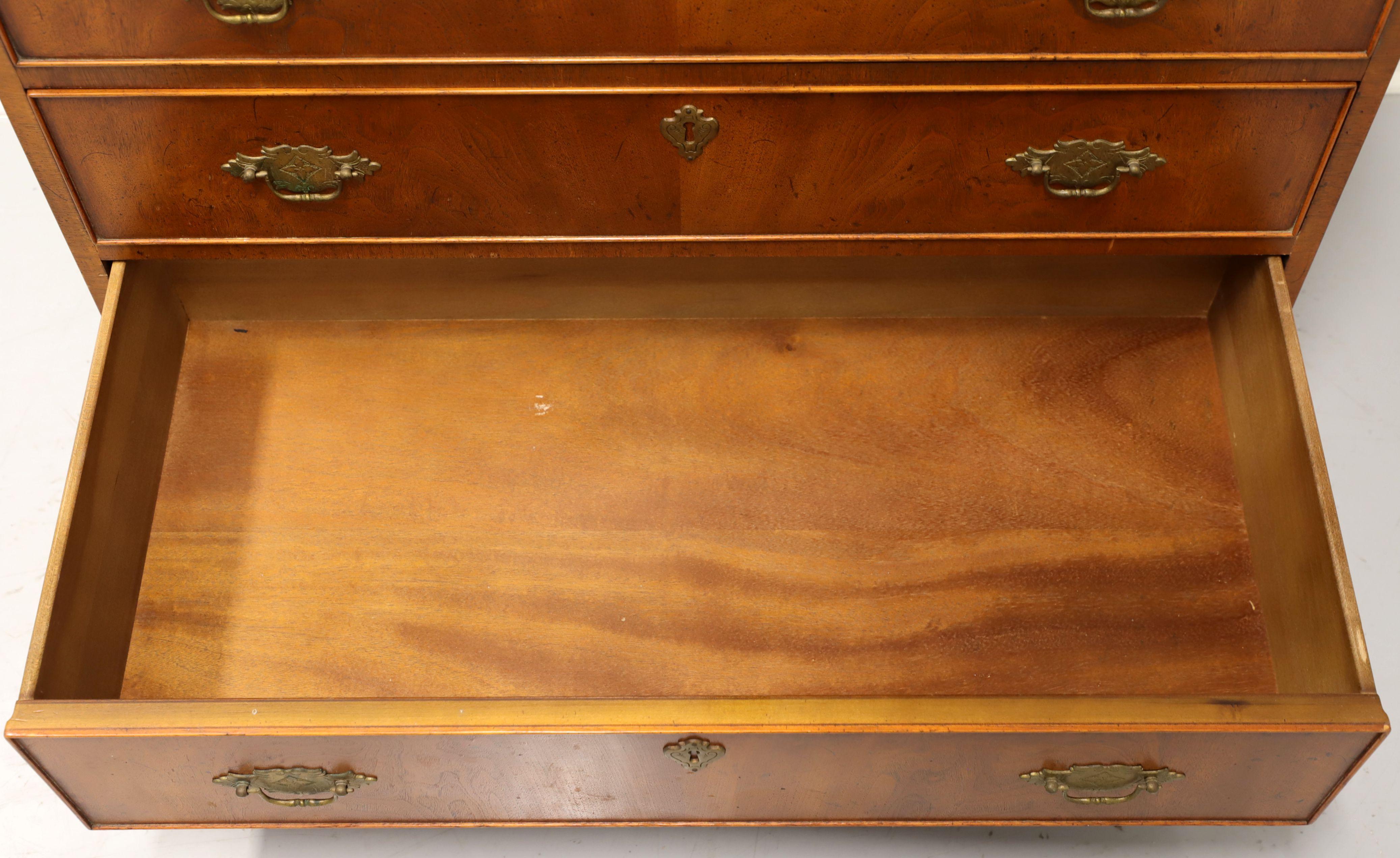 HENREDON Folio 10 Burl Walnut Chippendale Secretary Desk 4