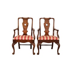 Henredon Chippendale Carved Mahogany Armchairs, Pair
