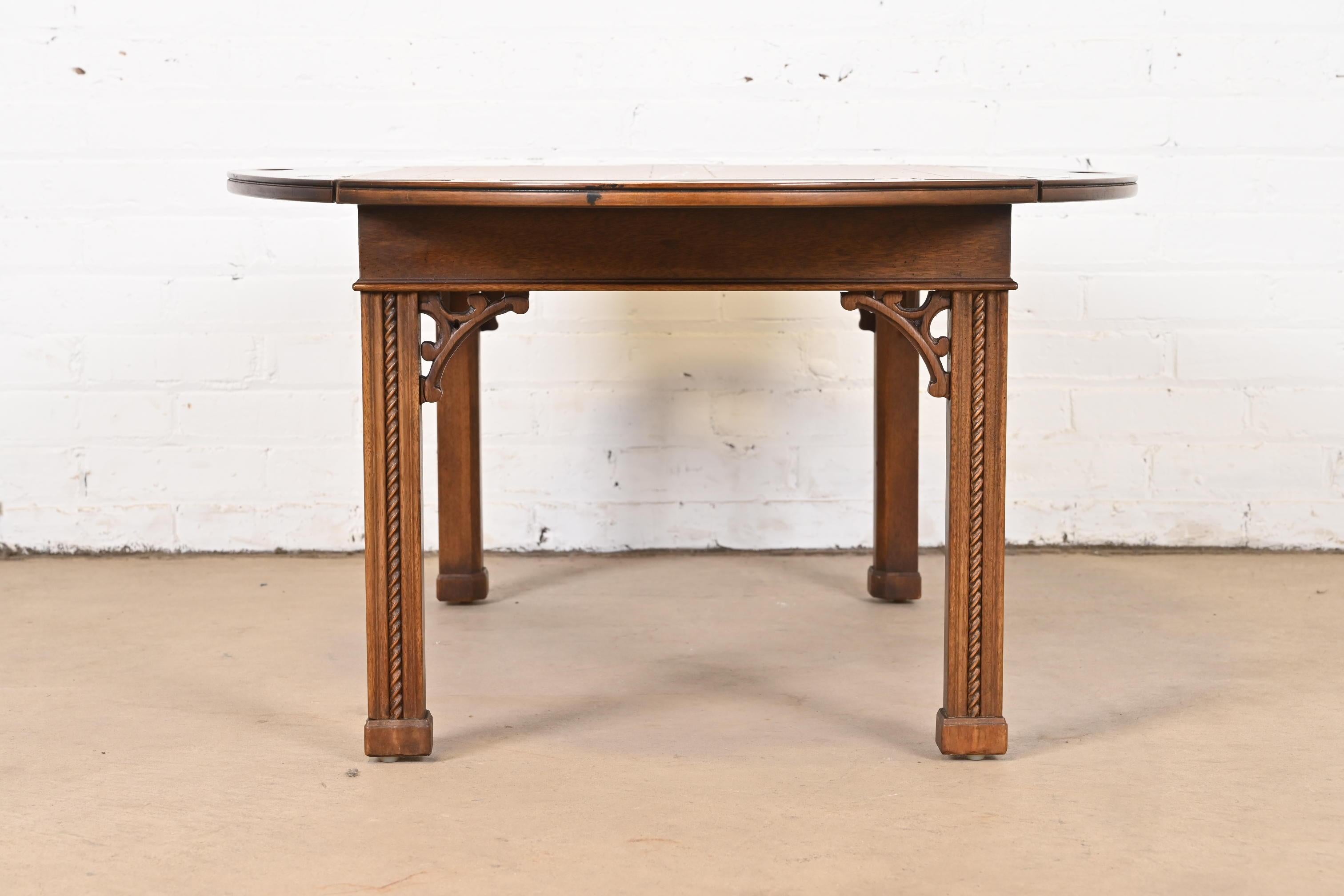 American Henredon Chippendale Carved Mahogany Butler's Coffee Table