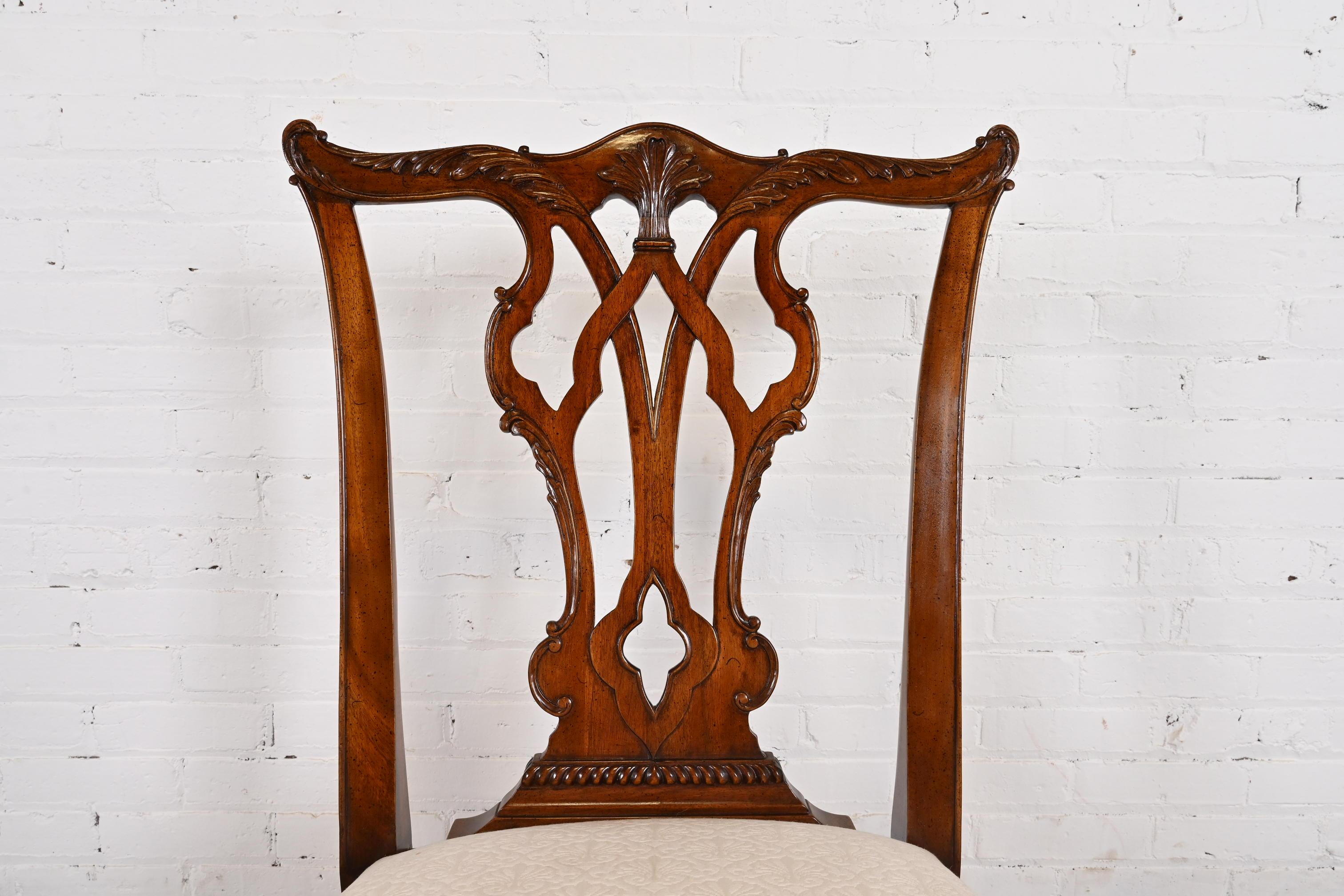 Henredon Chippendale Carved Mahogany Dining Chairs, Set of Eight 5