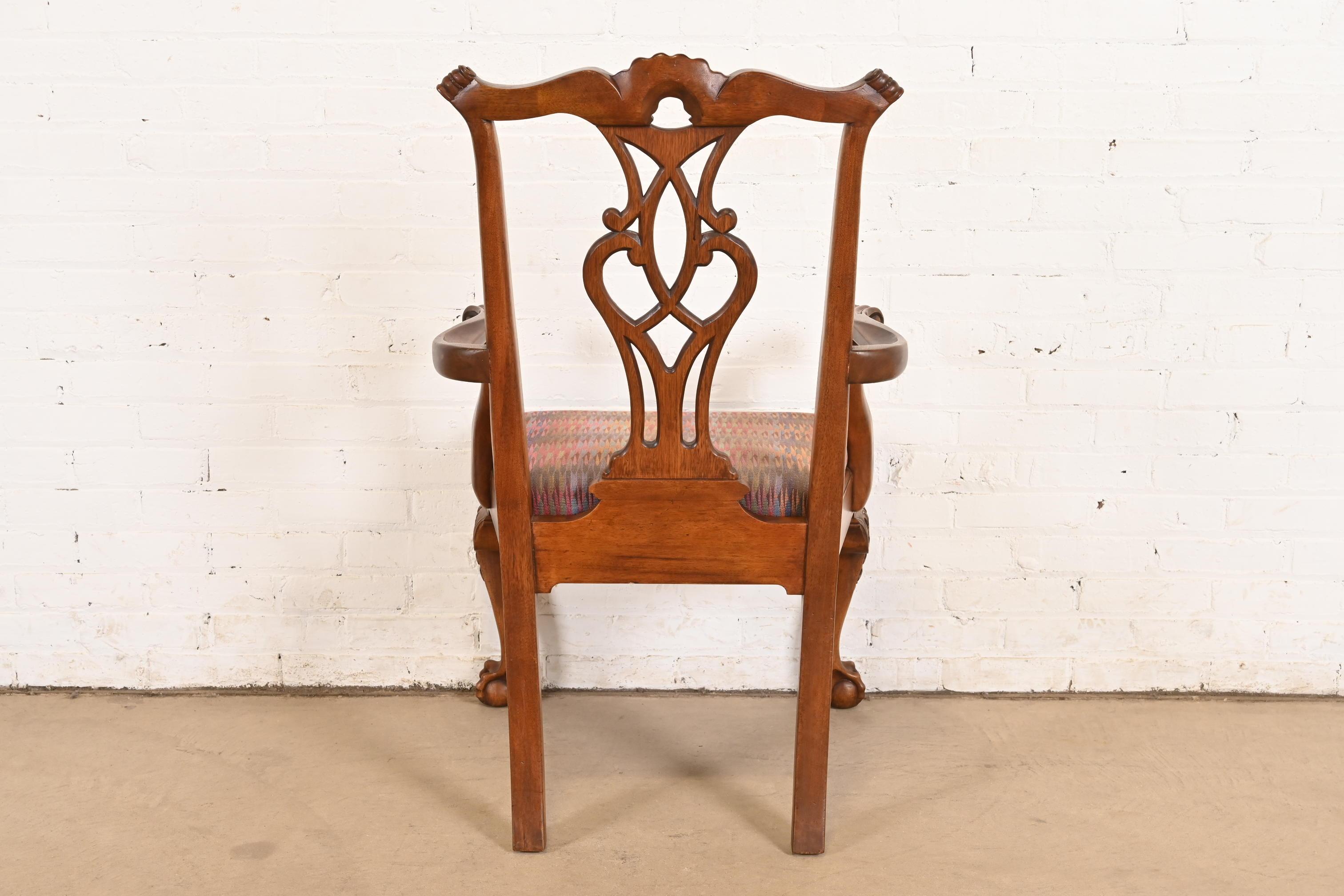 Henredon Chippendale Carved Mahogany Dining Chairs, Set of Eight 5