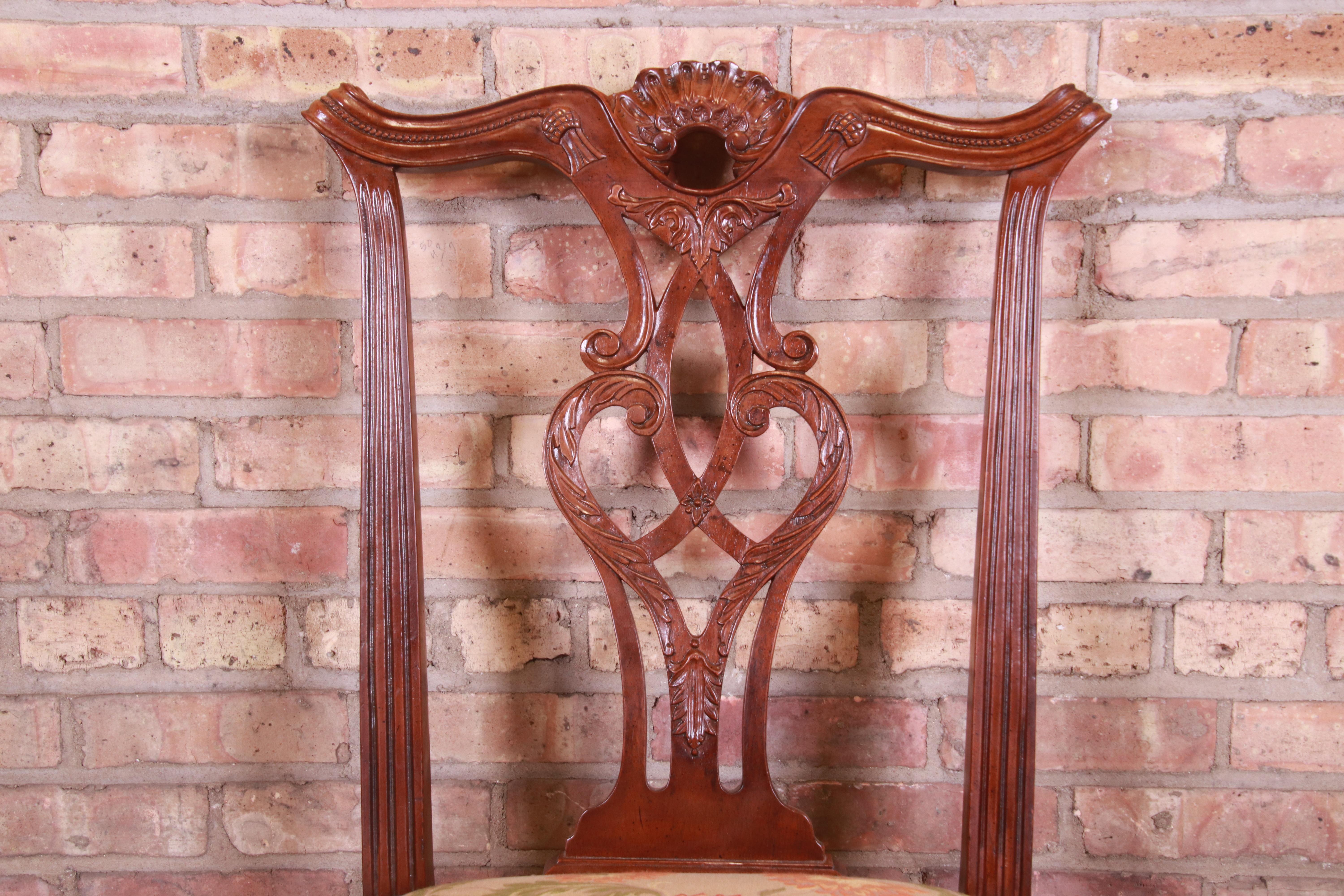 Henredon Chippendale Carved Mahogany Dining Chairs, Set of Eight 9
