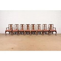 Henredon Chippendale Carved Mahogany Dining Chairs, Set of Eight