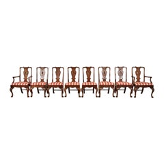 Henredon Chippendale Carved Mahogany Dining Chairs, Set of Eight