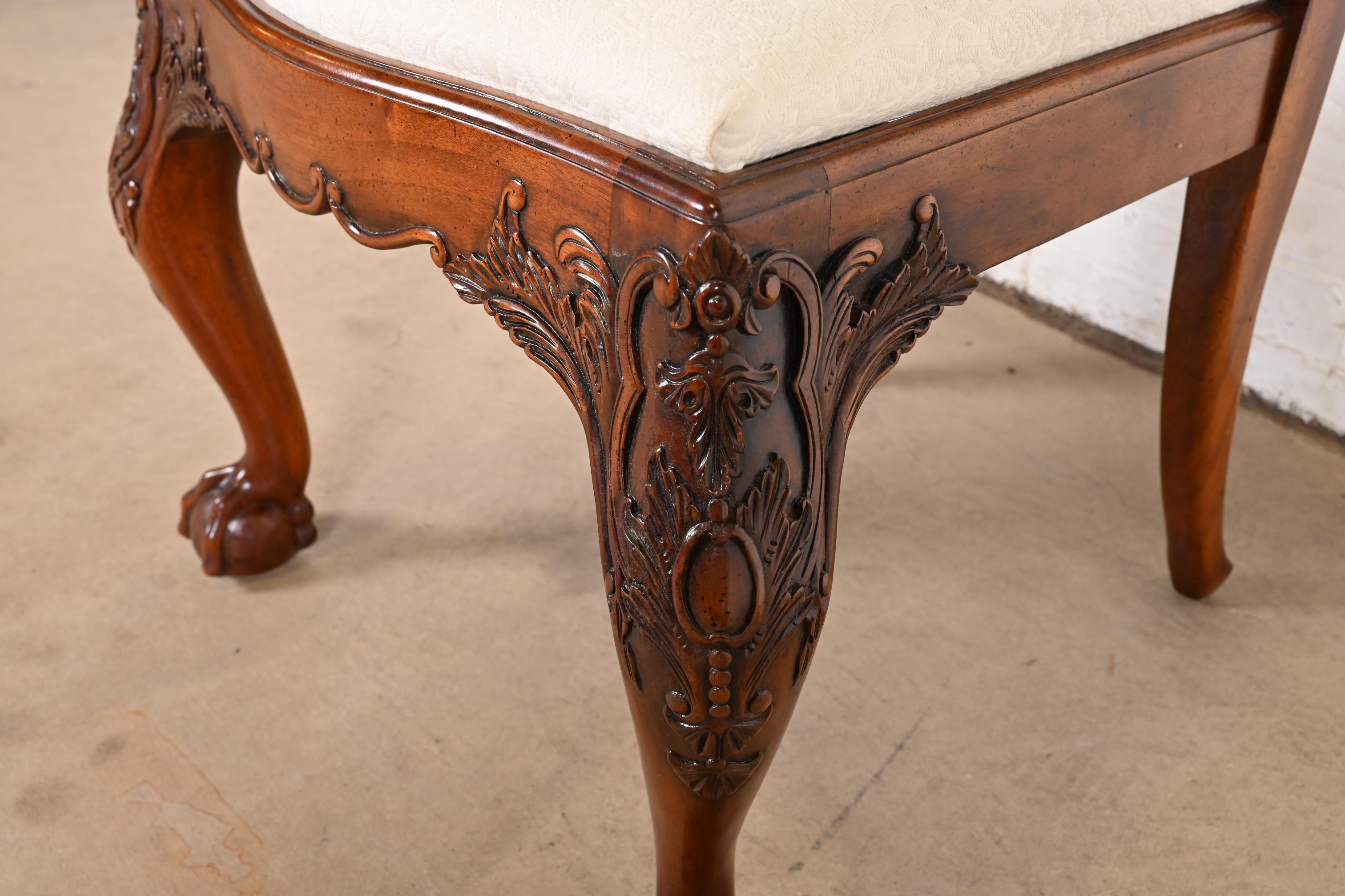 Henredon Chippendale Carved Mahogany Dining Chairs, Set of Four 8