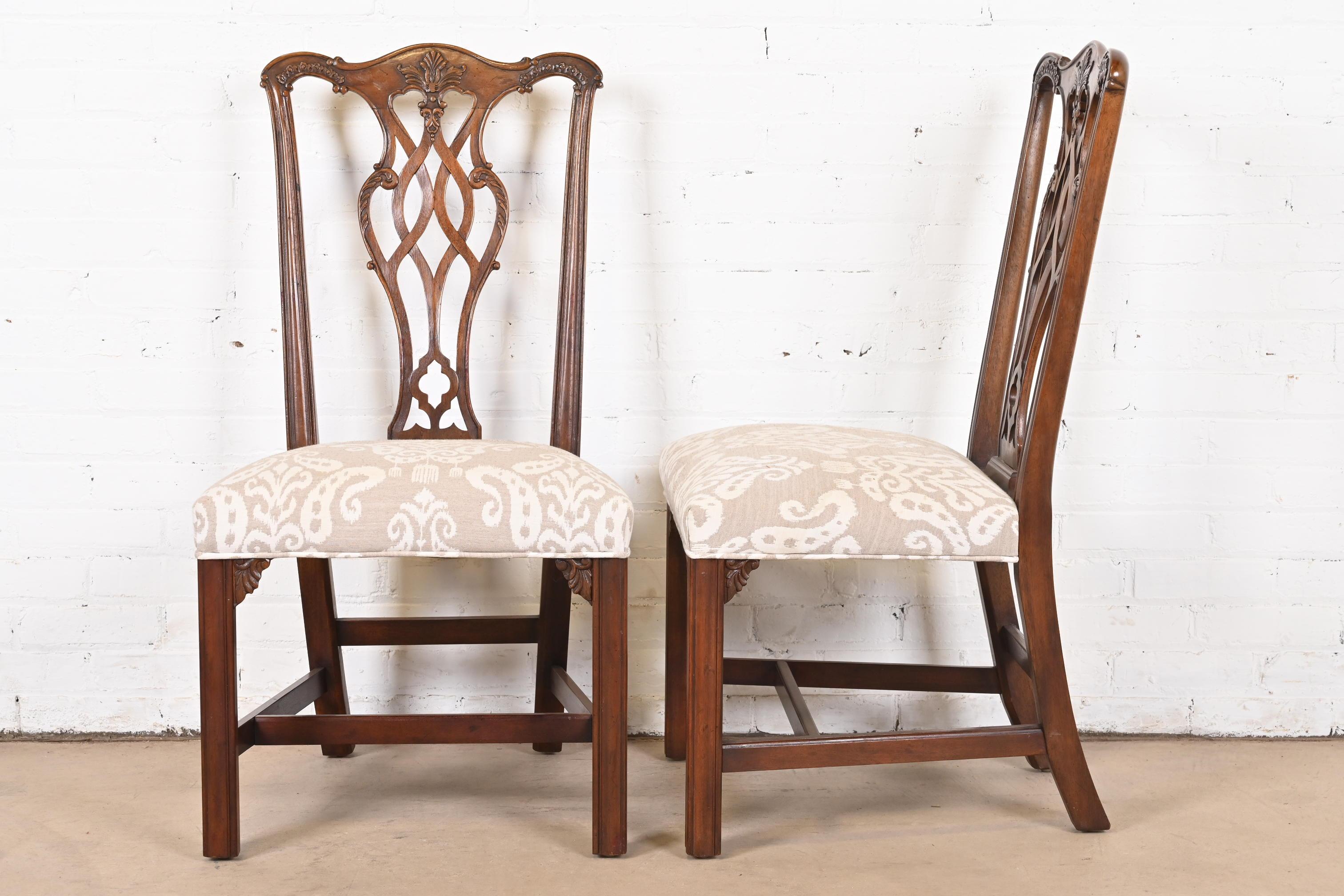 Henredon Chippendale Carved Mahogany Dining Chairs, Set of Six 4