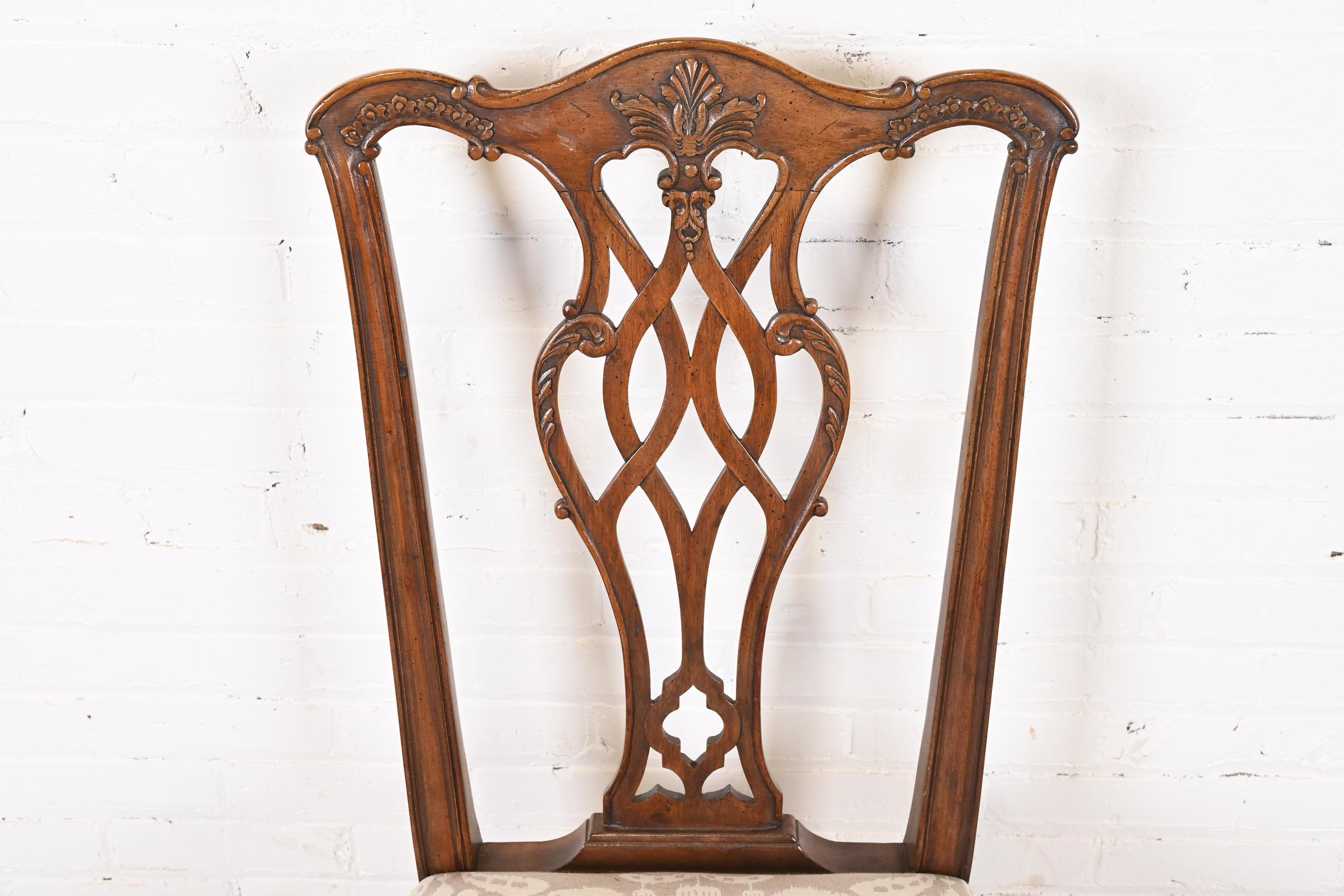 Henredon Chippendale Carved Mahogany Dining Chairs, Set of Six 5