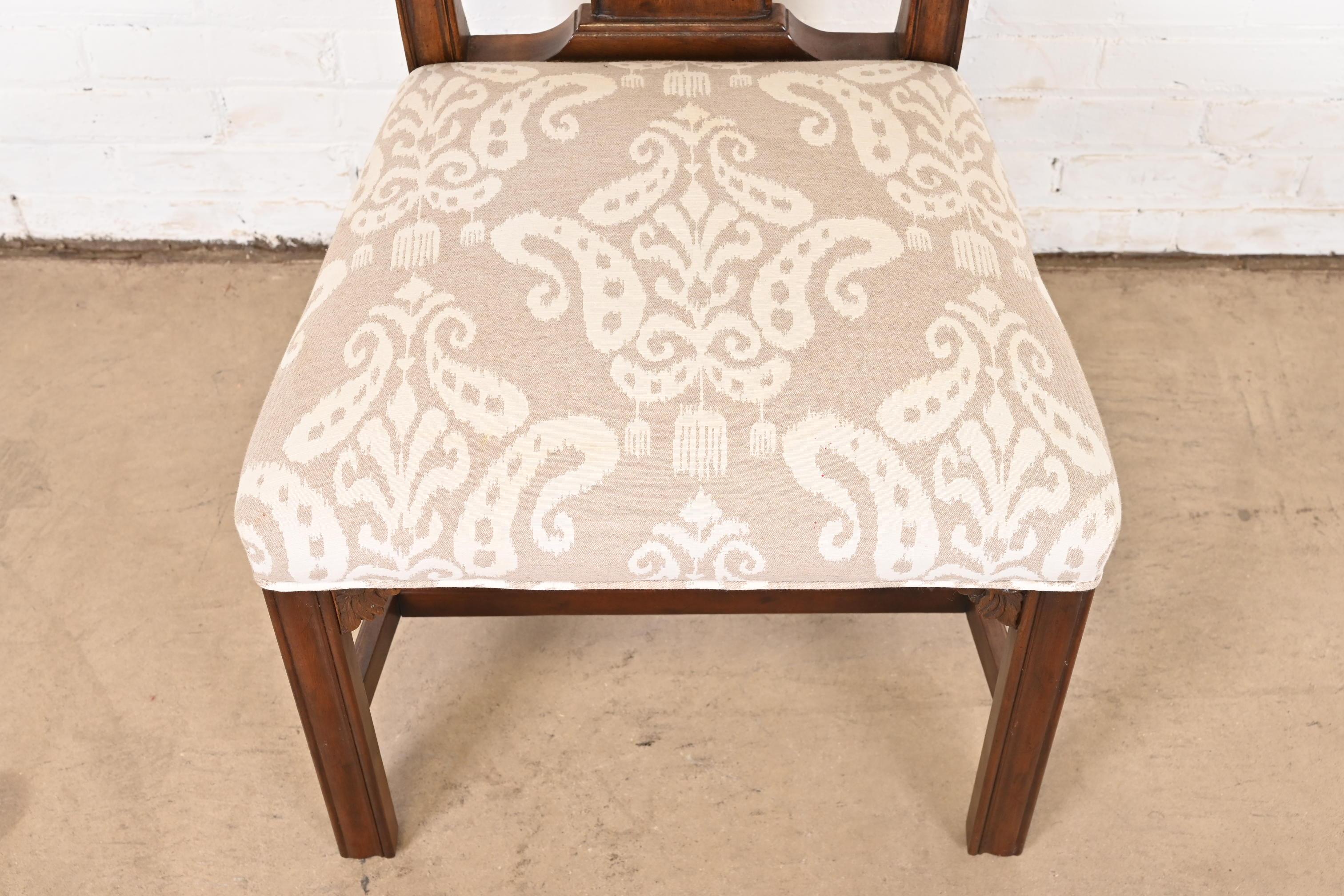 Henredon Chippendale Carved Mahogany Dining Chairs, Set of Six 6