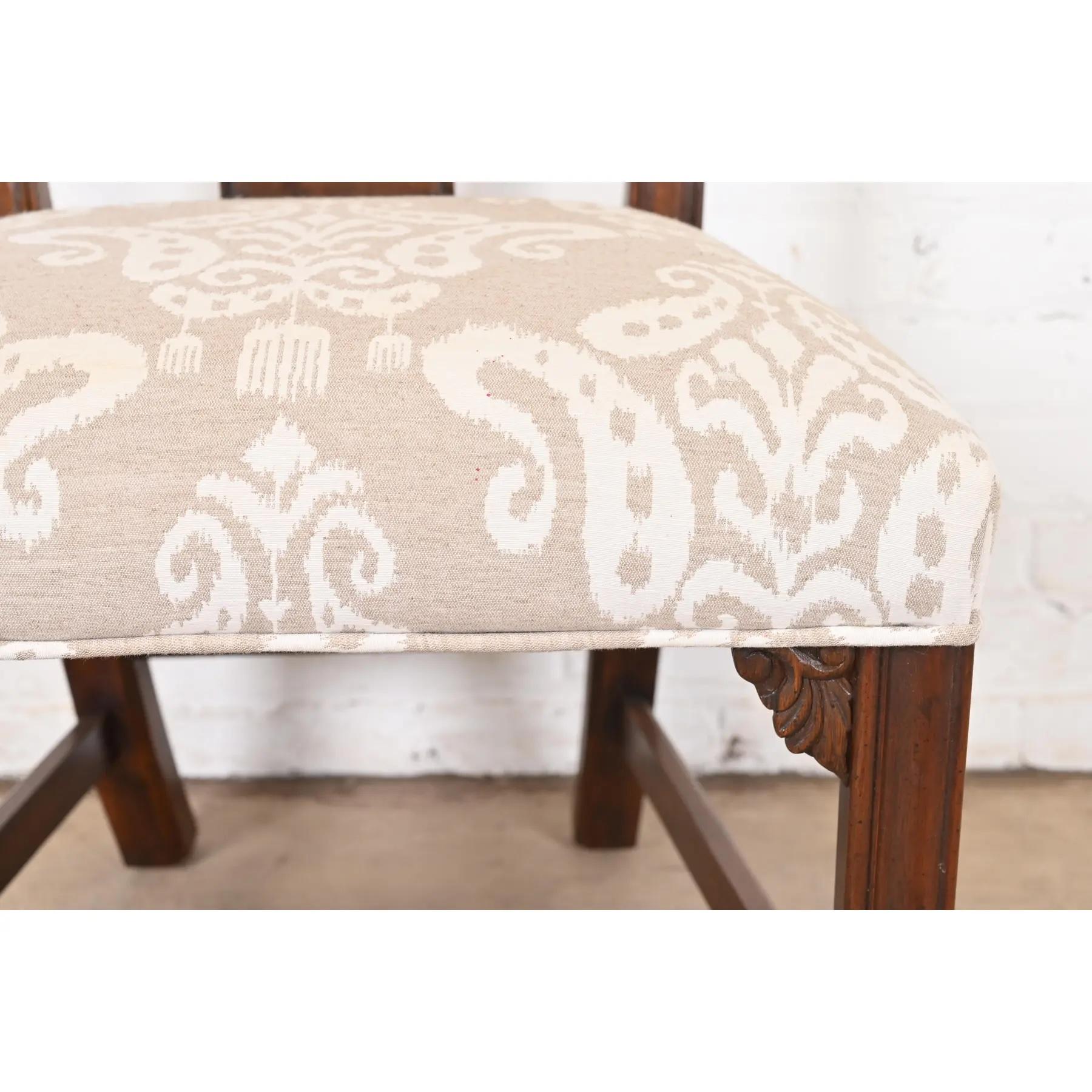 Henredon Chippendale ensemble de six chaises de salle à manger en acajou sculpté en vente 6